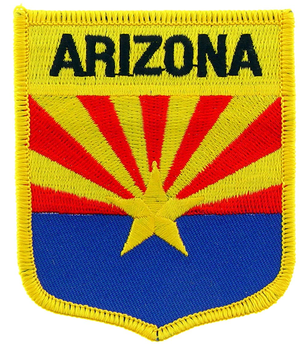 Arizona State Flag Embroidered Iron-On Patch - Durable Shield Design for Hats, Jackets & Backpacks - Perfect for DIY Crafts & Gifts