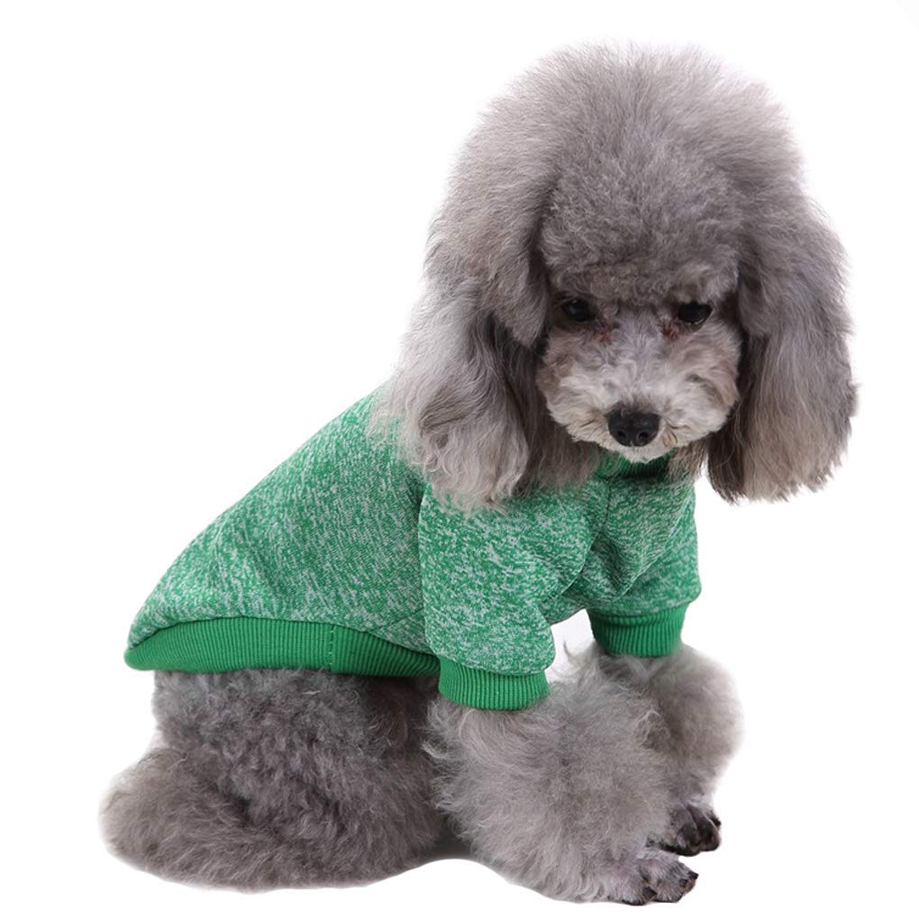 Classic Knit Dog Sweater for Small Dogs - Warm Winter Puppy Coat, Soft & Cozy Pet Clothing (XS, Green) - Perfect for Indoor & Outdoor Winter Walks
