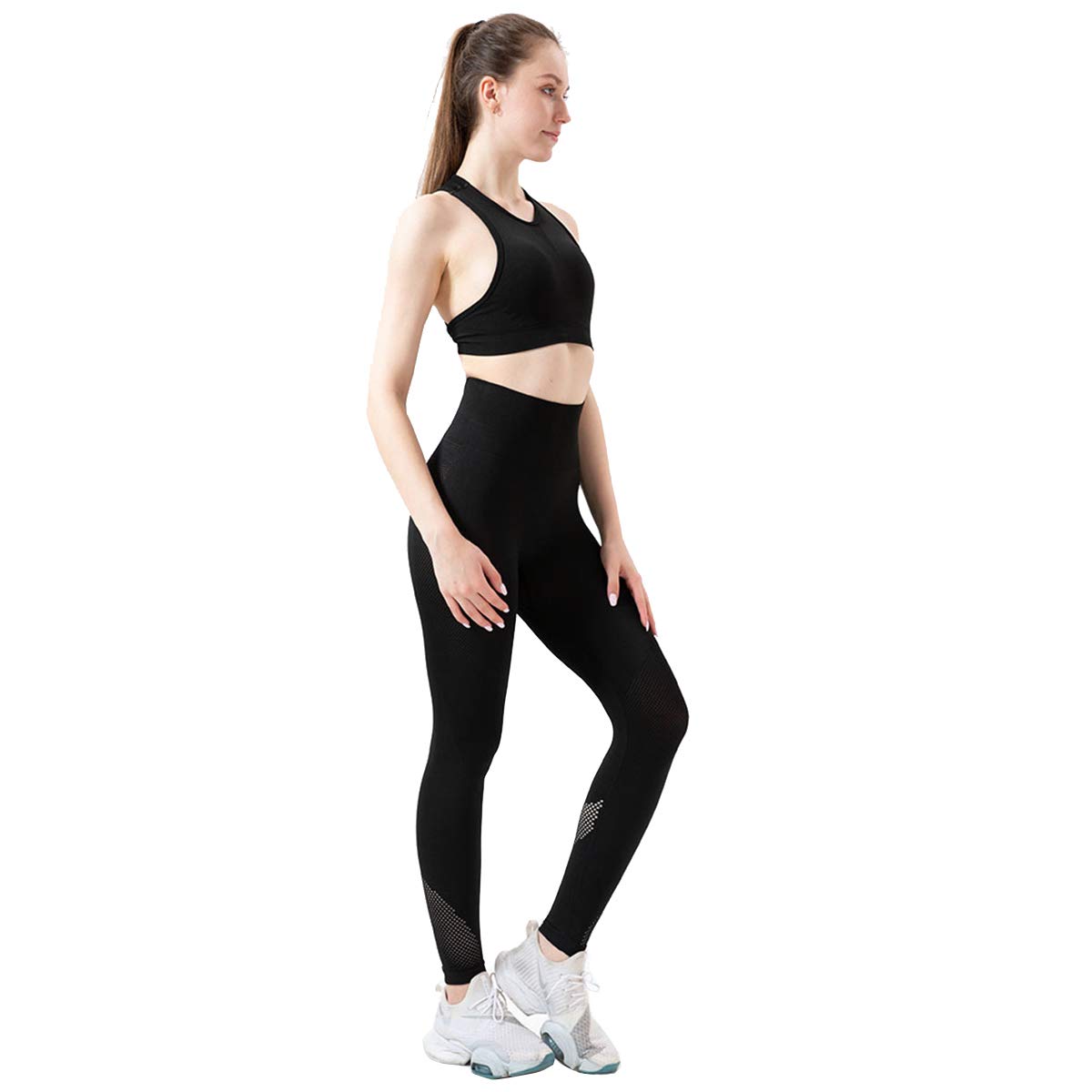 2-Piece Women's Workout Outfits - Sports Bra & High Waisted Yoga Leggings Set for Running, Gym, Yoga | Breathable Activewear for Women | Perfect for Fitness, Training & Daily Wear