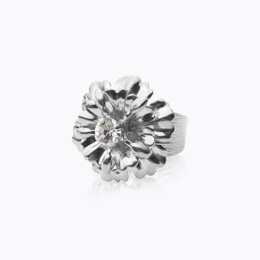 Elegant Blossom Crystal Ring for Women - Sparkling Floral Jewelry Gift for Wedding, Party & Everyday Wear