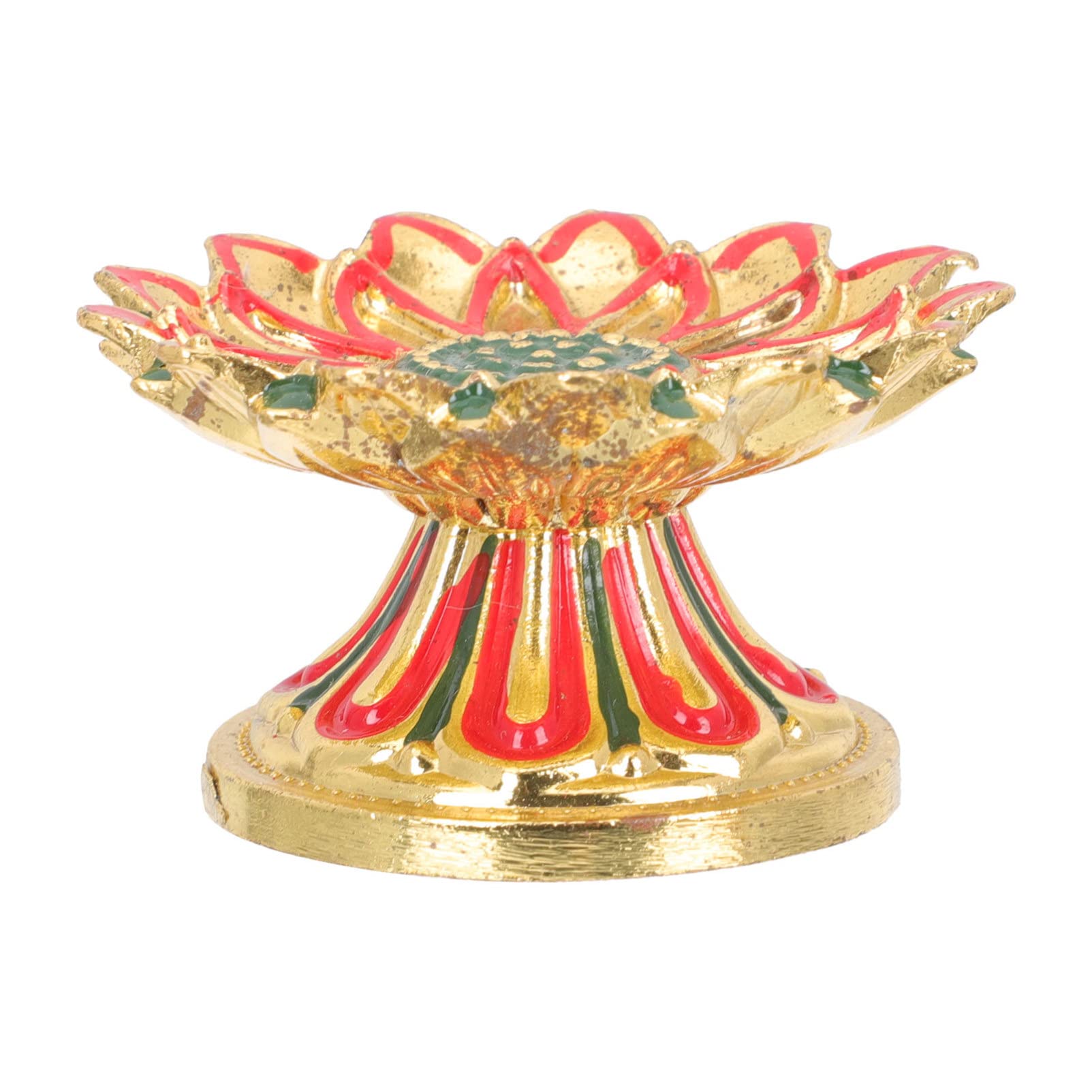Premium Alloy Ghee Lamp & Butter Lamp Holder - High Base Lotus Candlestick for Buddhist Altar, Temple Decor, Meditation & Yoga Spaces - Elegant Candleholder for Spiritual Ceremonies & Home Decor