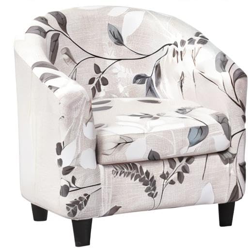 KRFOONN 2-Piece Stretch Printed Round Barrel Chair Slipcover Set - Elastic Bottom Removable Tub Chair Covers for Living Room Furniture Protection | Perfect for Home, Office, and Lounge Decor
