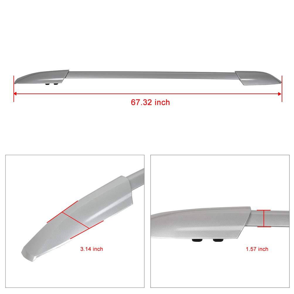 2008-2013 Toyota Highlander Silver Aluminum Roof Rack Side Rails & Cross Bars - Heavy Duty Rooftop Cargo Carrier for SUVs | Perfect for Road Trips, Camping Gear & Outdoor Adventures