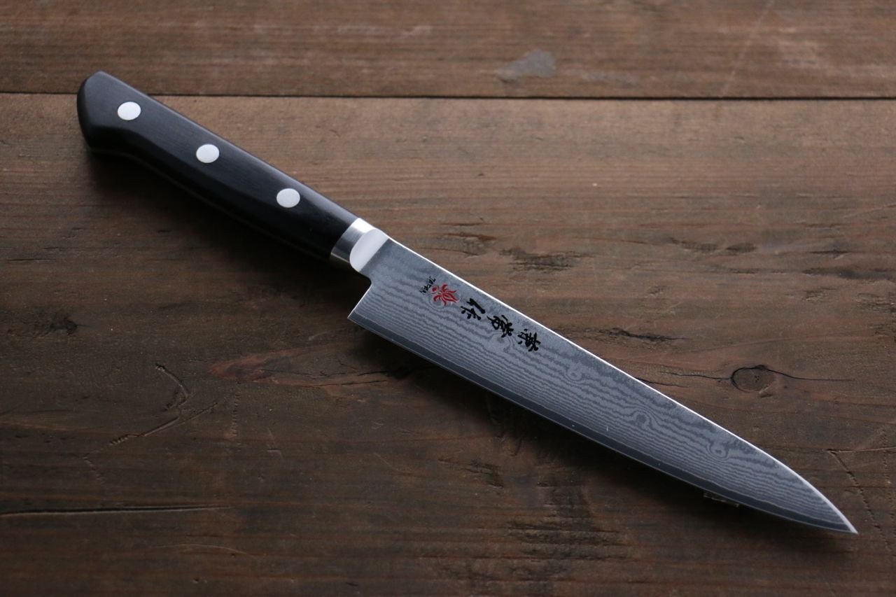 Kanetsune VG10 33-Layer Damascus Petty Utility Knife 150mm with Pakkawood Handle - Perfect for Slicing, Dicing & Precision Kitchen Tasks