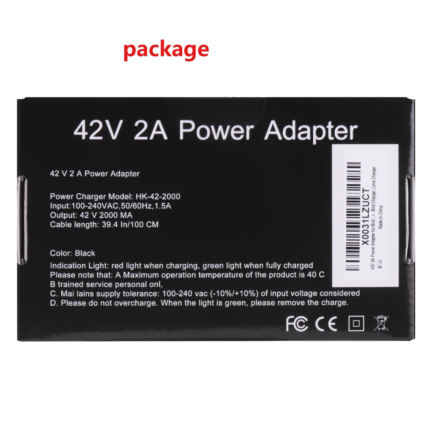 42V 2A Power Adapter for Bird & Lime Scooter Chargers - Compatible with Xiaomi M365, Skip, Spin, Lime-S - Fast Charging Power Supply for Electric Scooters - Perfect for Home, Office & Charging Stations