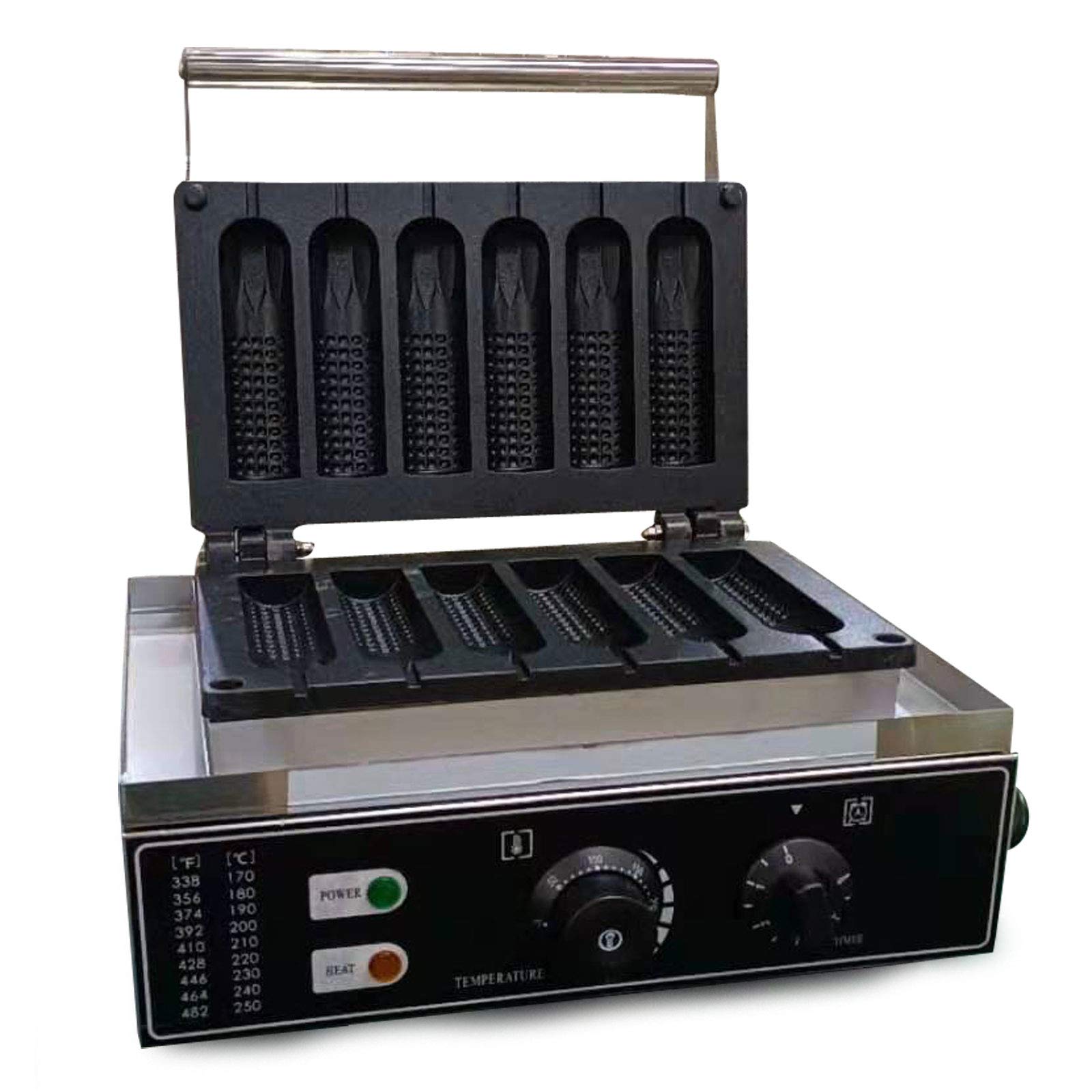 6PCS Commercial Electric Sausage Hot Dog Maker Machine - Non-Stick Stainless Steel Waffle Iron Baker for Hot Dogs, Corn Dogs & Sausages - Easy to Clean & Durable - Perfect for Restaurants, Food Trucks, Carnivals & Home Use