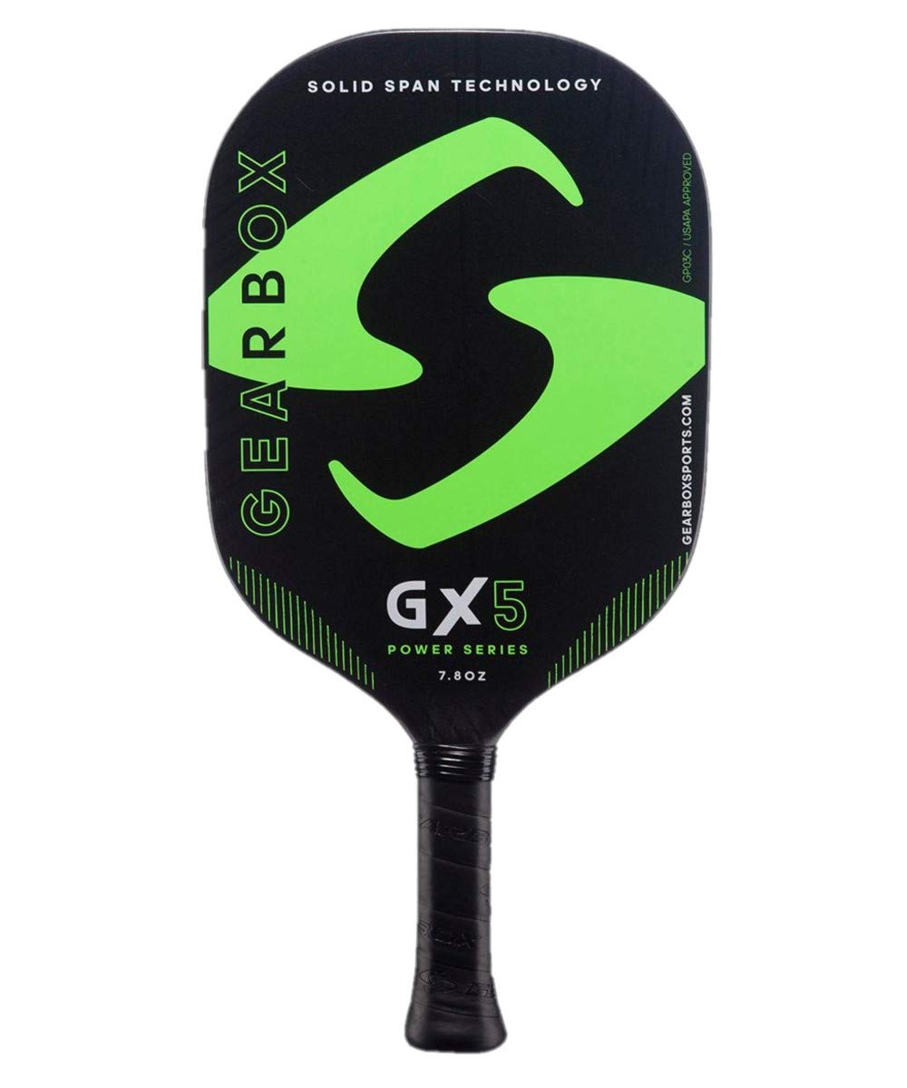 **Gearbox GX5 Power 7.8oz Carbon Fiber Pickleball Paddle (3-5/8in Grip) - Lightweight & Durable for Competitive Play & Outdoor Games**