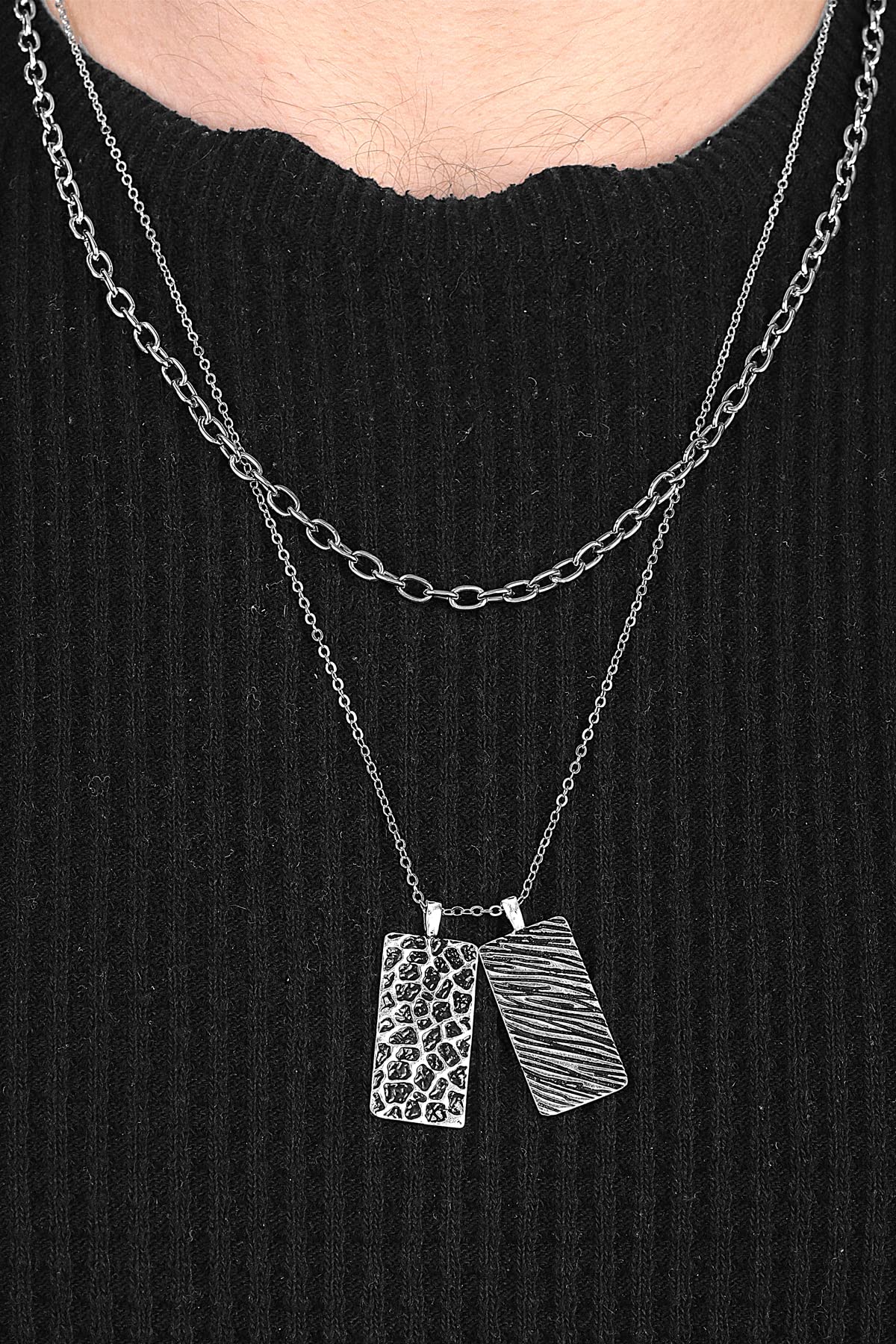 Sterling Silver Plated Double Curb Chain Box Necklace for Women - Elegant Layered Choker Jewelry Gift for Birthday, Anniversary & Valentine's Day