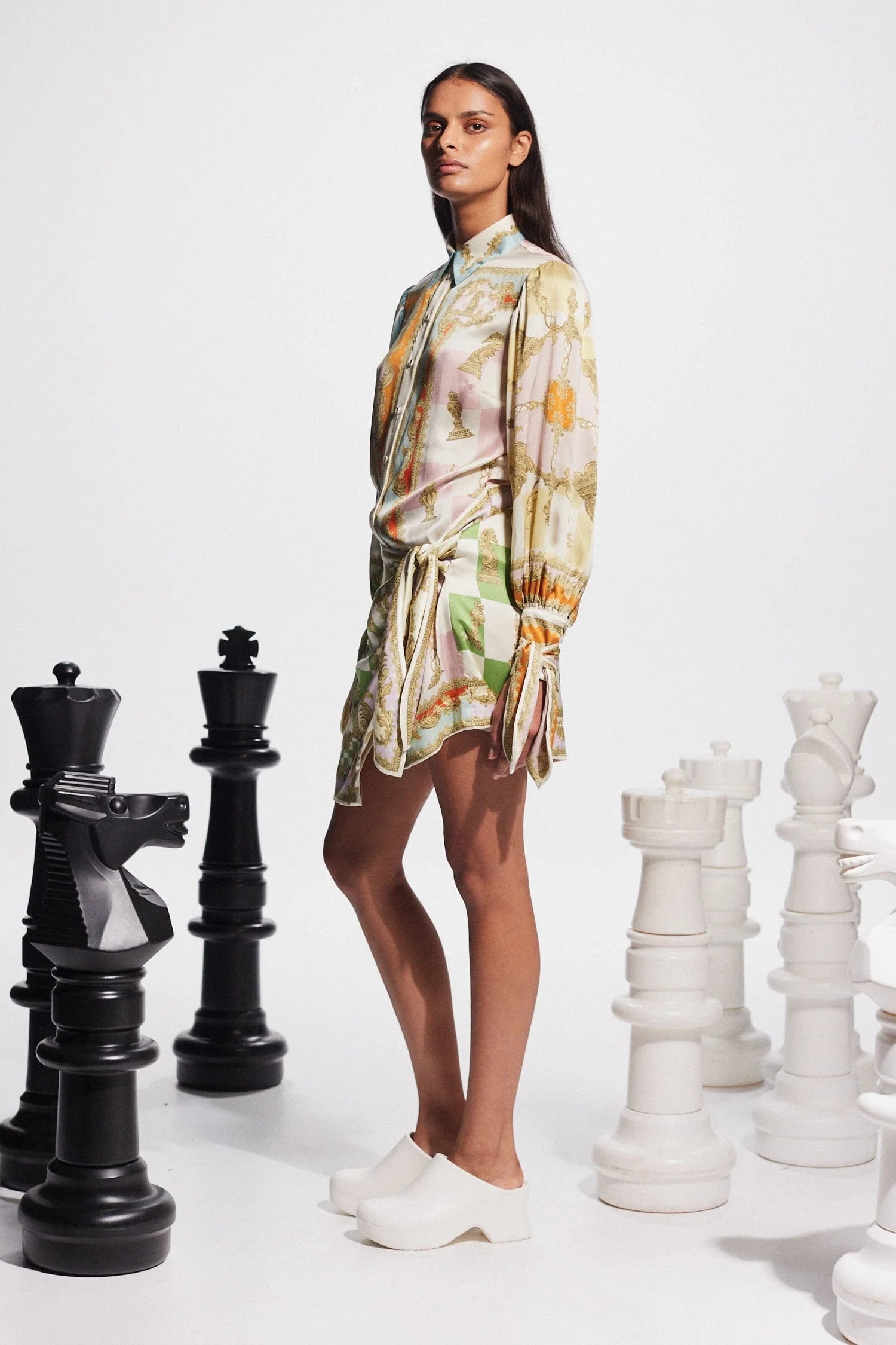 Checkmate Silk Mini Dress - Elegant & Sexy Women's Party Dress for Night Out, Date Night & Special Occasions