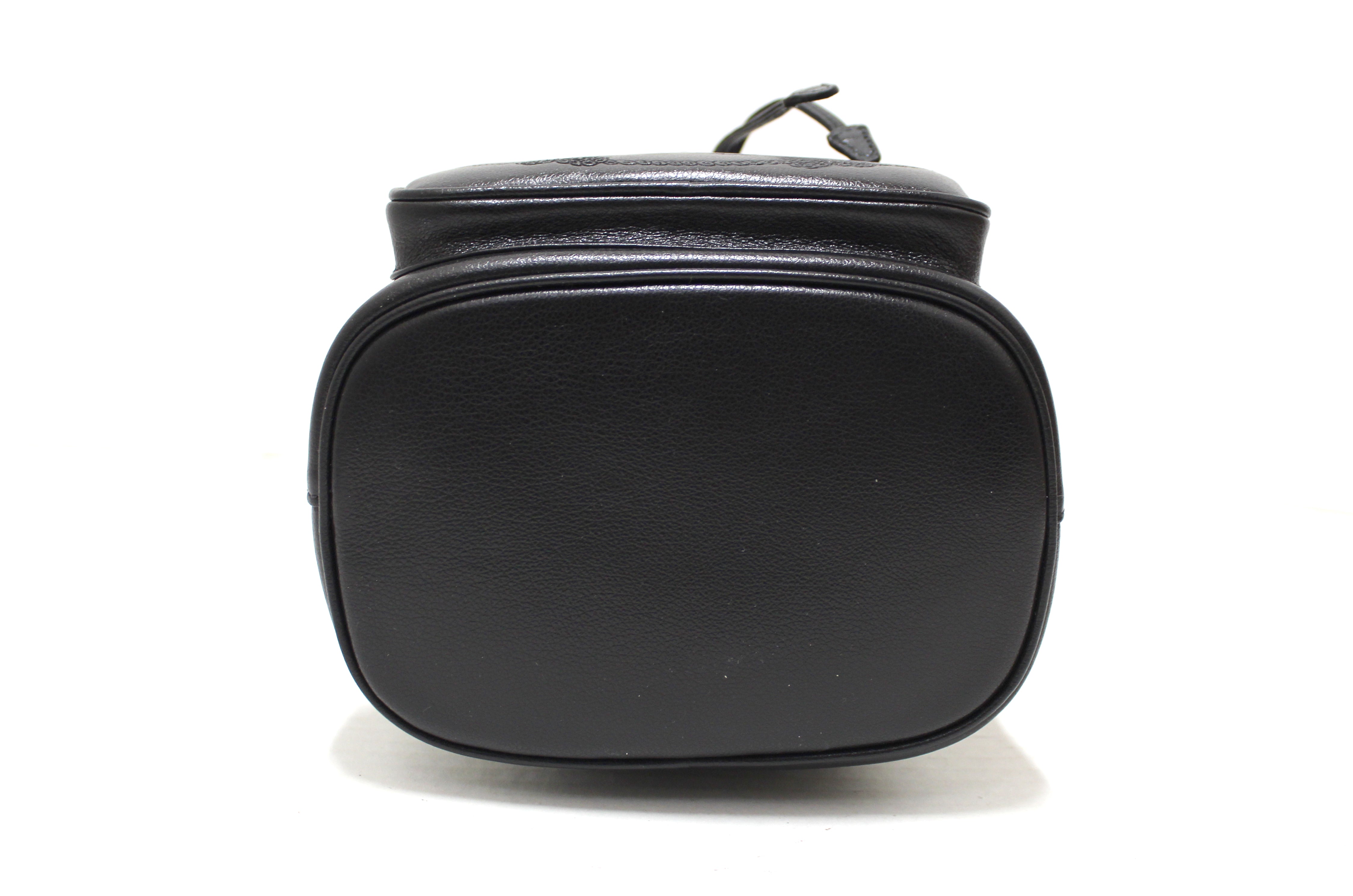 Authentic Prada Black Calf Leather Duet Drawstring Bucket Messenger Bag 1BH038 - Luxury Designer Shoulder Bag for Women, Perfect for Work, Travel & Everyday Use