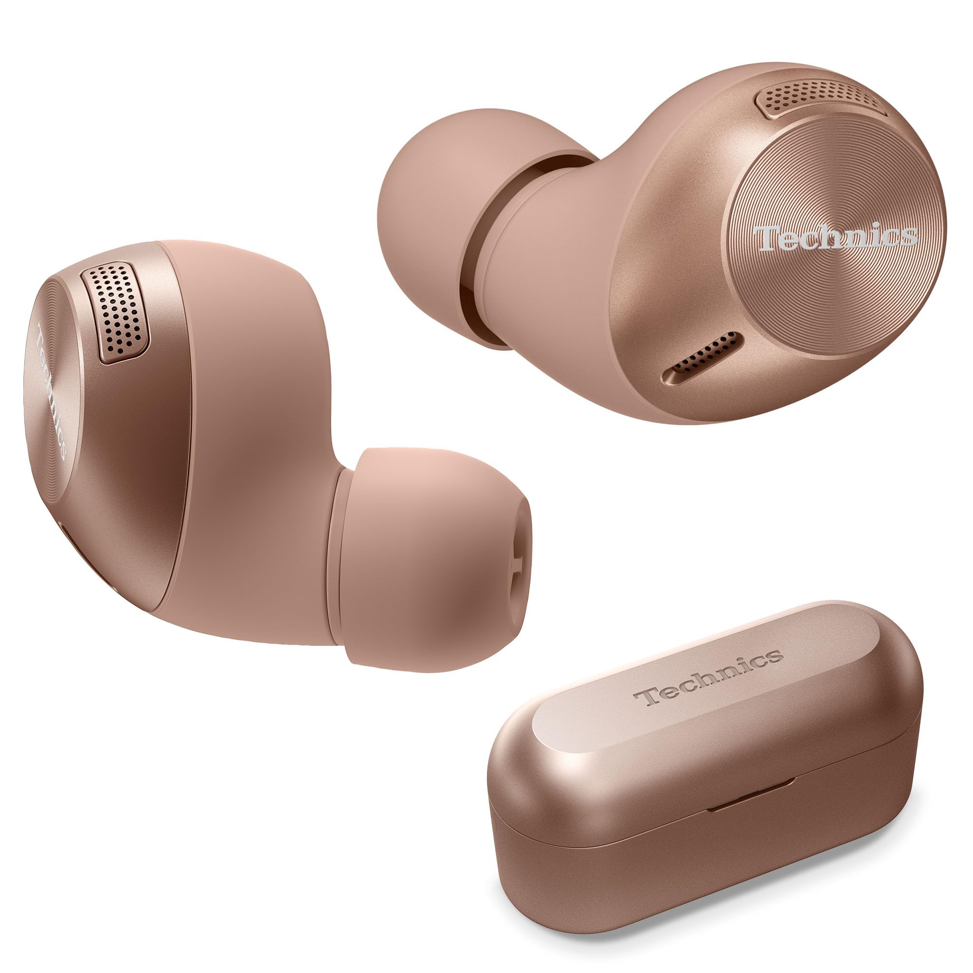 Technics HiFi True Wireless Earbuds II with Active Noise Cancelling & Multipoint Bluetooth - LDAC Compatible, Rose Gold (EAH-AZ40M2-N) | Perfect for Commuting, Workouts & Travel