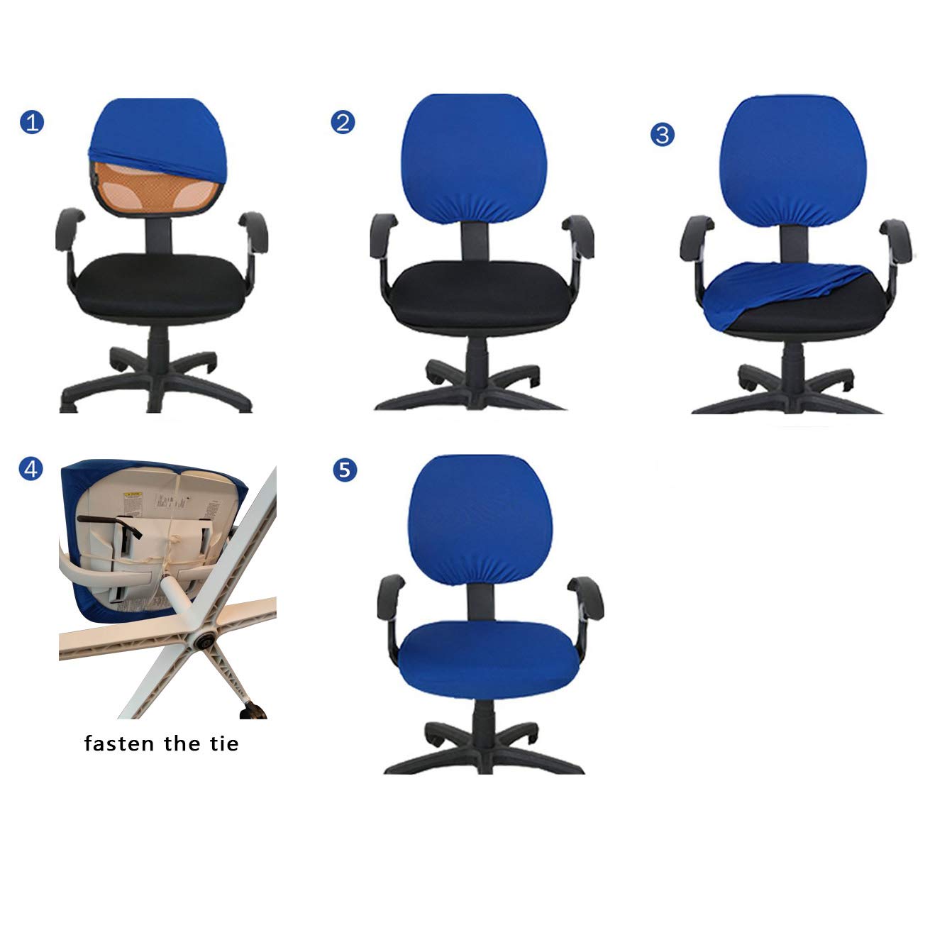 Melaluxe Stretchable Universal Office Chair Cover - Protective Slipcover for Computer & Swivel Chairs | Home Office & Gaming Setup Accessory