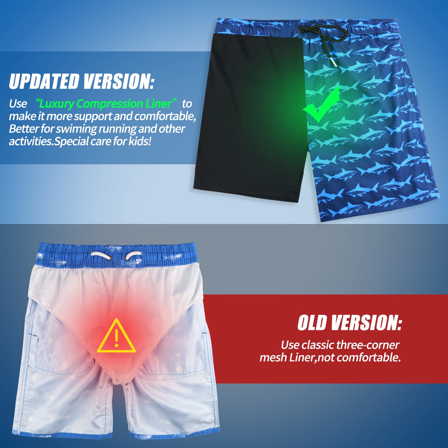 Upgraded Boys Swim Trunks with Compression Liner & Rash Guard Set - UPF 50+ Sun Protection for Toddlers - Perfect for Beach, Pool & Water Play