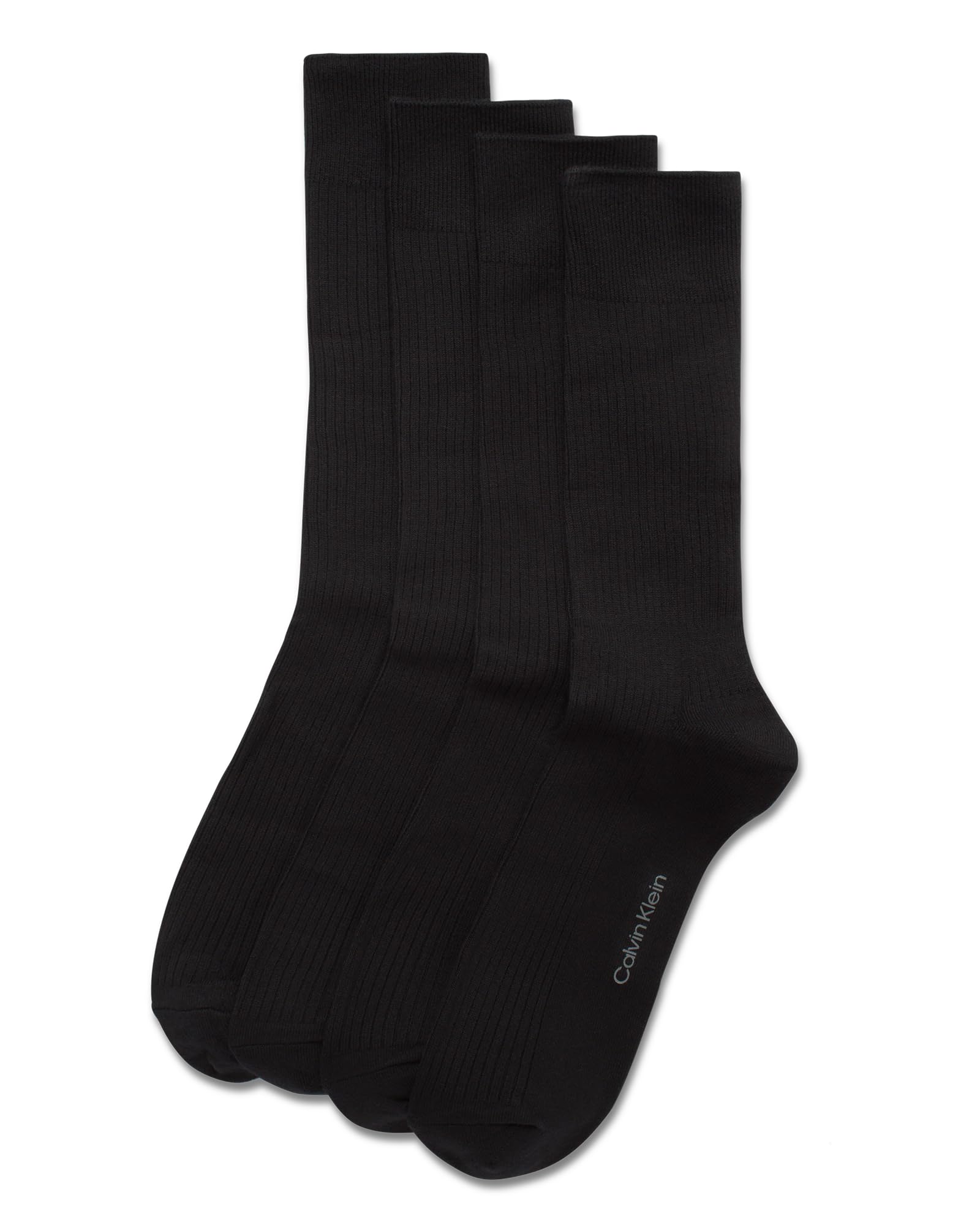 Calvin Klein Men's Crew Socks 4-Pack - Lightweight Combed Cotton Blend Dress Socks for Men Size 7-12 - Breathable Everyday & Formal Wear Socks for Office, Business & Casual Outfits