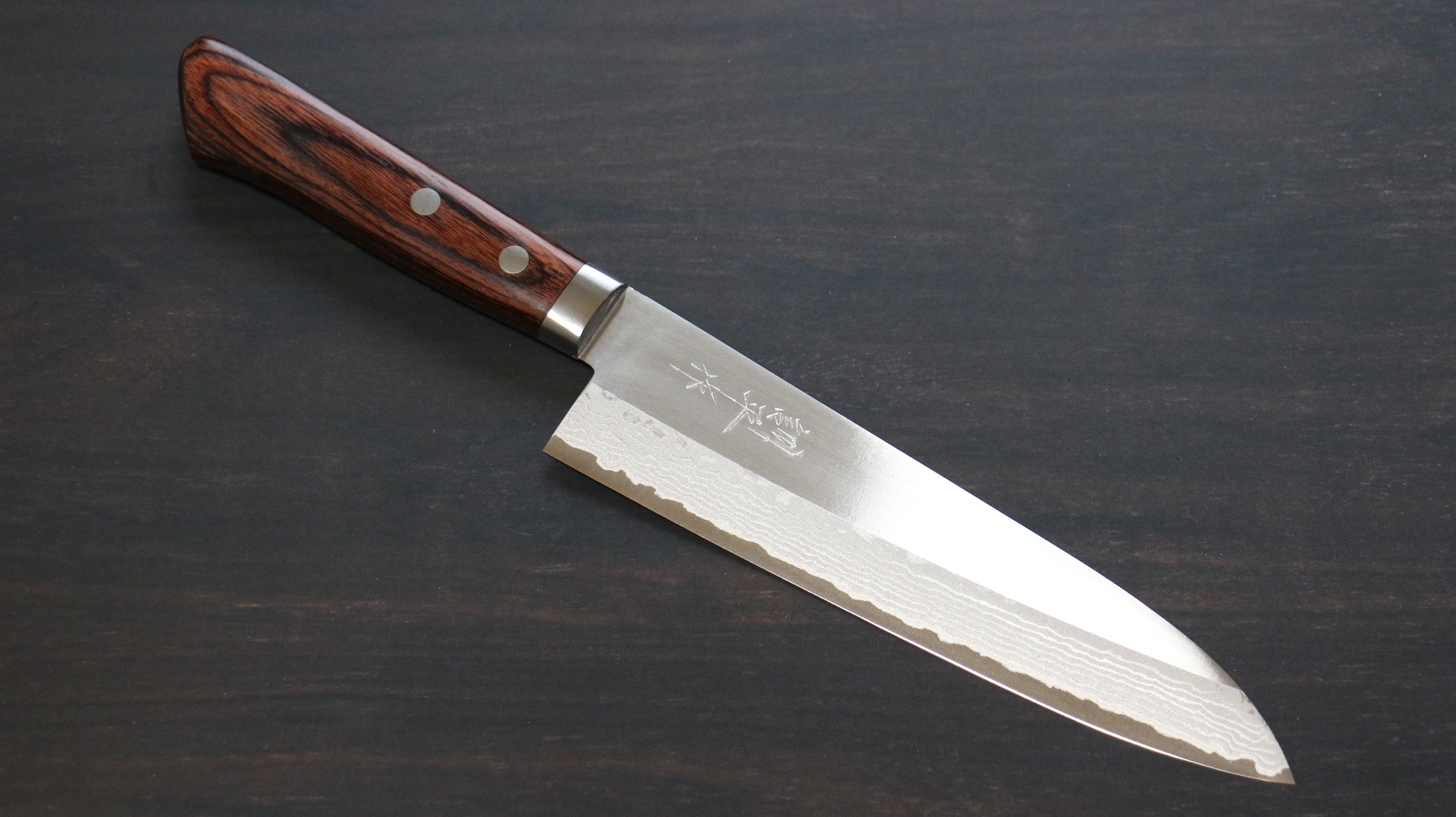 Premium Kunihira Sairyu VG10 Damascus Gyuto Chef Knife 180mm - Japanese High Carbon Stainless Steel Blade with Mahogany Handle - Perfect for Sushi, Meat Slicing & Professional Kitchen Use