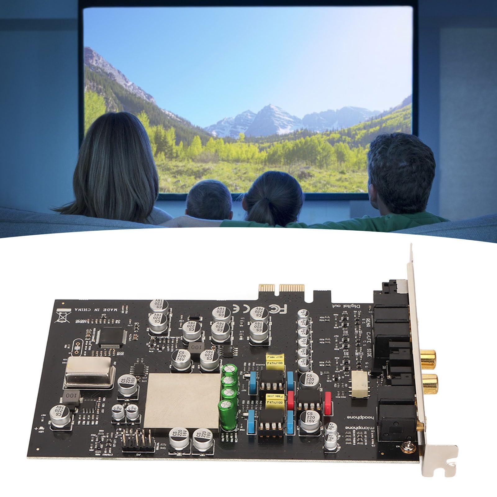 PCI Express Sound Card 7.1CH, 192KHz High Resolution Audio, Multi-Interface PCIe Sound Card for PC - Perfect for 3D Gaming, Music Production & Home Theater Systems
