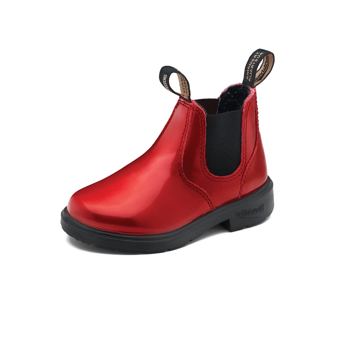 Blundstone Range Boots for Kids - Patent Red (Toddler/Little Kid/Big Kid Sizes AU 2 / US 3-3.5) - Durable & Comfortable Leather Boots for Outdoor Play, School & Everyday Wear