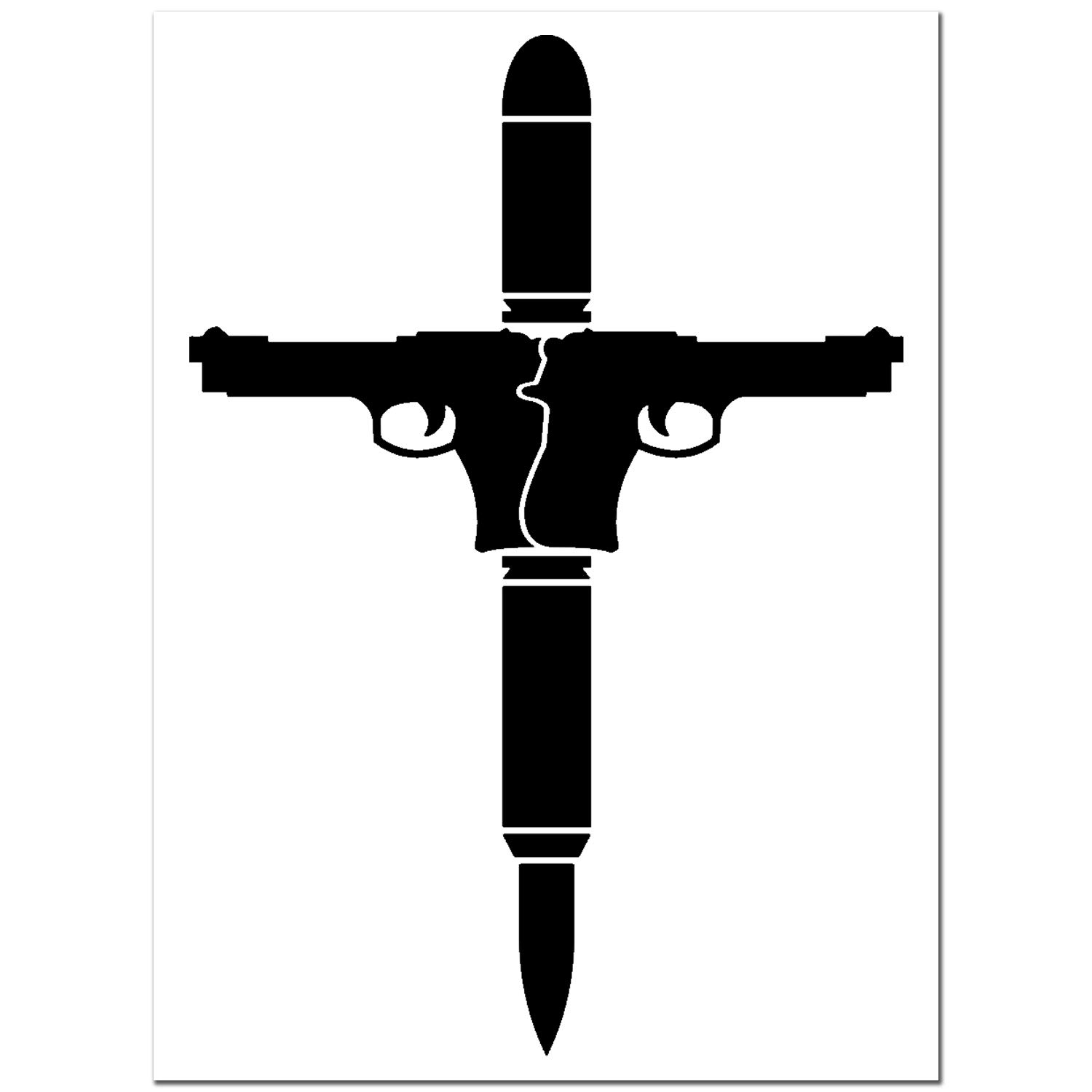 Custom Gun Bullet Cross Vinyl Decal Sticker - 2A Car Laptop Window Decal for Patriotic Display