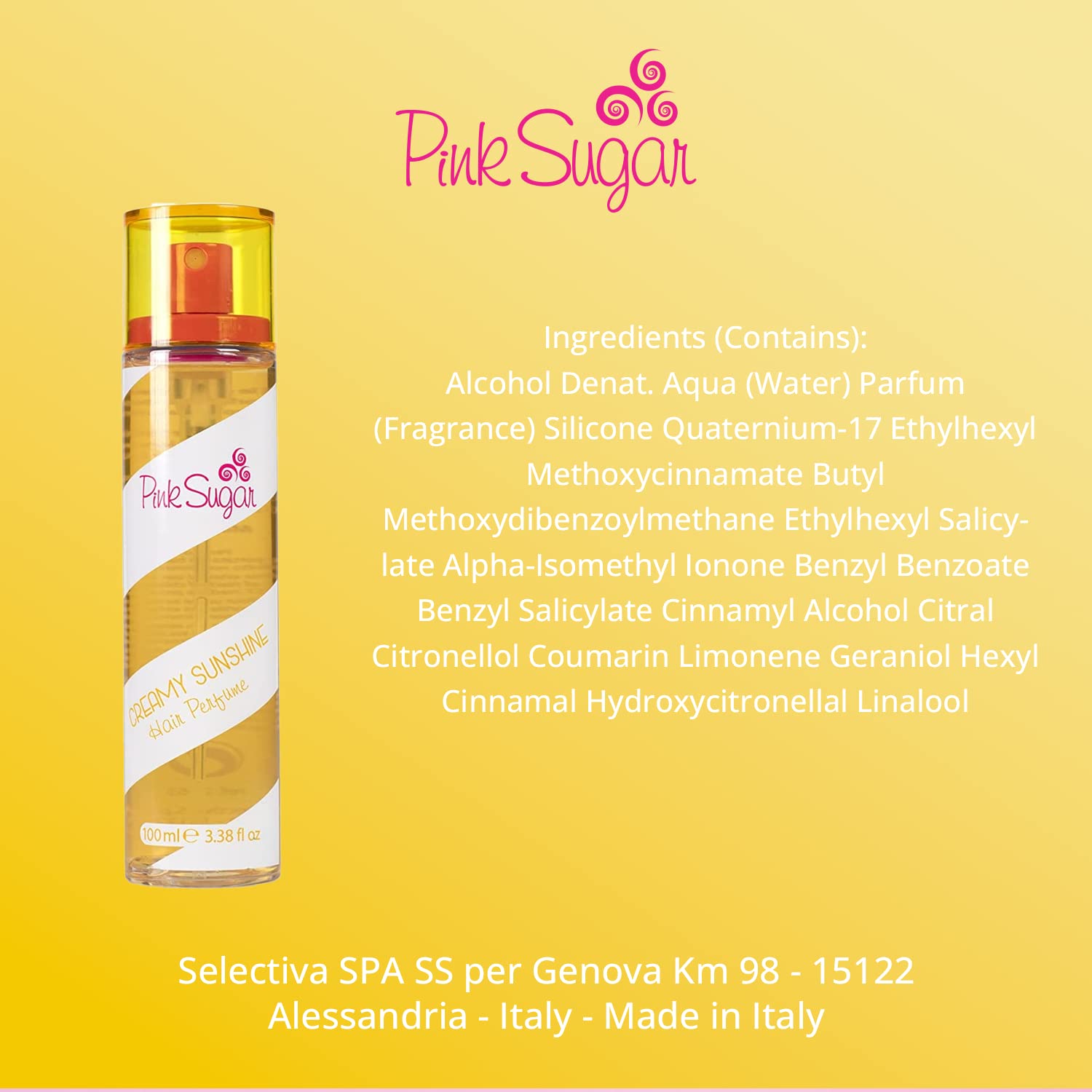 Pink Sugar Creamy Sunshine Perfume for Women - Floral Fruity Eau de Toilette with Coconut Milk, Mimosa & Vanilla Notes | Body Mist & Hair Fragrance for Daytime Wear, Date Nights & Special Occasions
