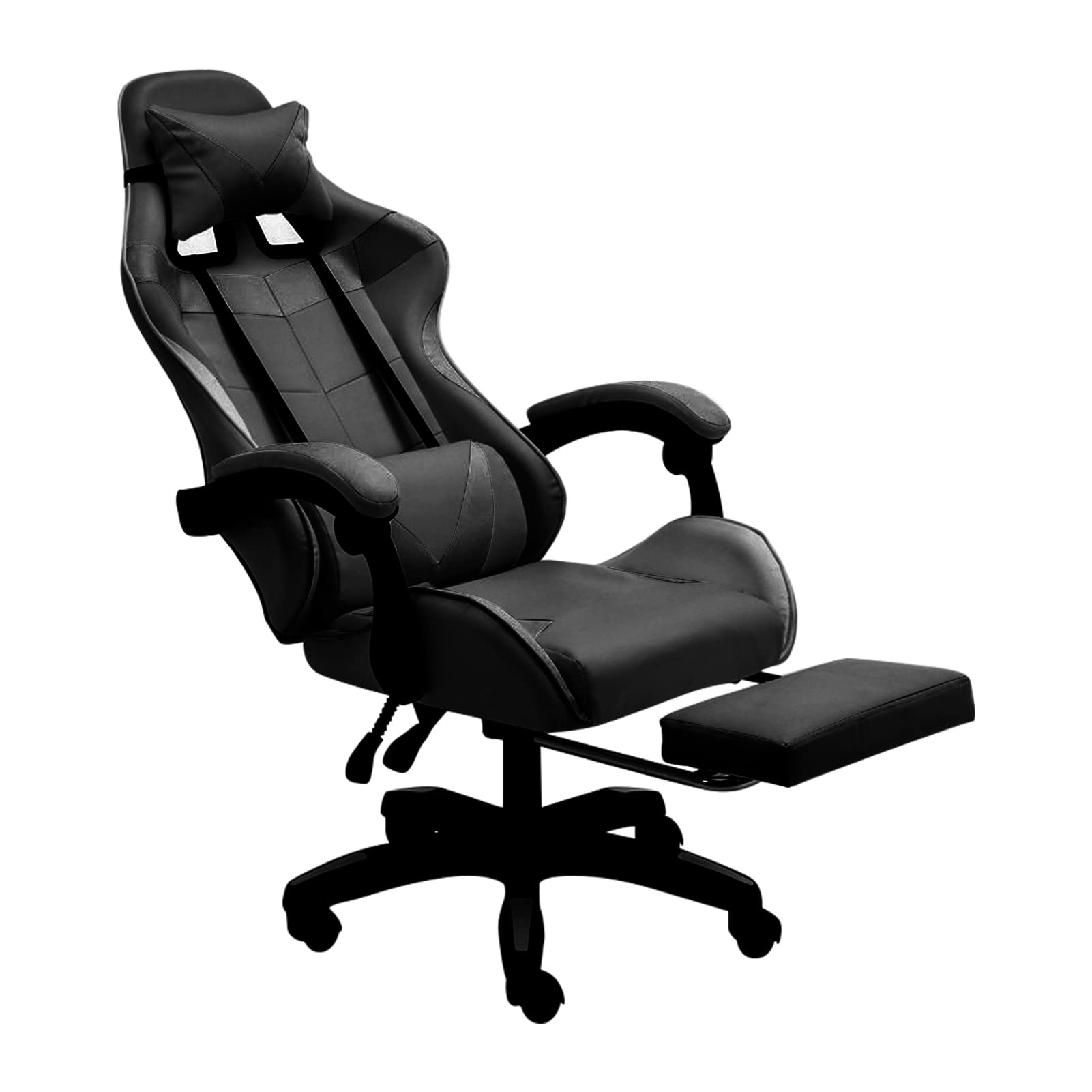 Sibosen Ergonomic Gaming Chair - Reclining Racing Office Chair with Adjustable Headrest & Lumbar Support - PC Computer Desk Chair for Adults & Teens - Perfect for Gaming, Working & Home Office (Black)