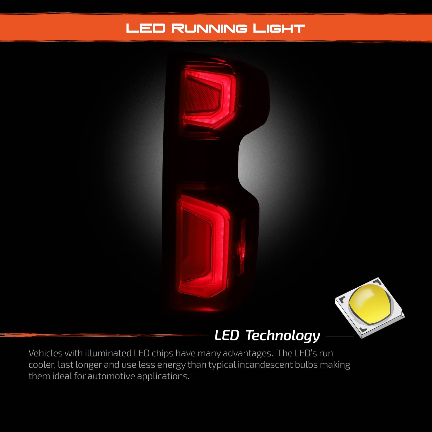 AKKON LED Dark Red Tail Lights Brake Lamp Pair for 2019-2022 Chevy Silverado 1500 (Driver & Passenger Side) - Upgrade Replacement for Incandescent Lights - Perfect for Night Driving & Enhanced Safety