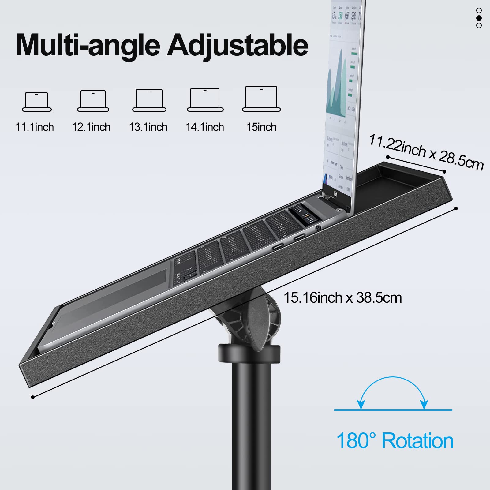 Adjustable Projector Stand Tripod (26-52 Inch) - Portable Floor Mount with Gooseneck Phone Holder for Outdoor Movies, DJ Equipment & Laptop Use - Perfect for Home Theater, Backyard Cinema & Party Projections