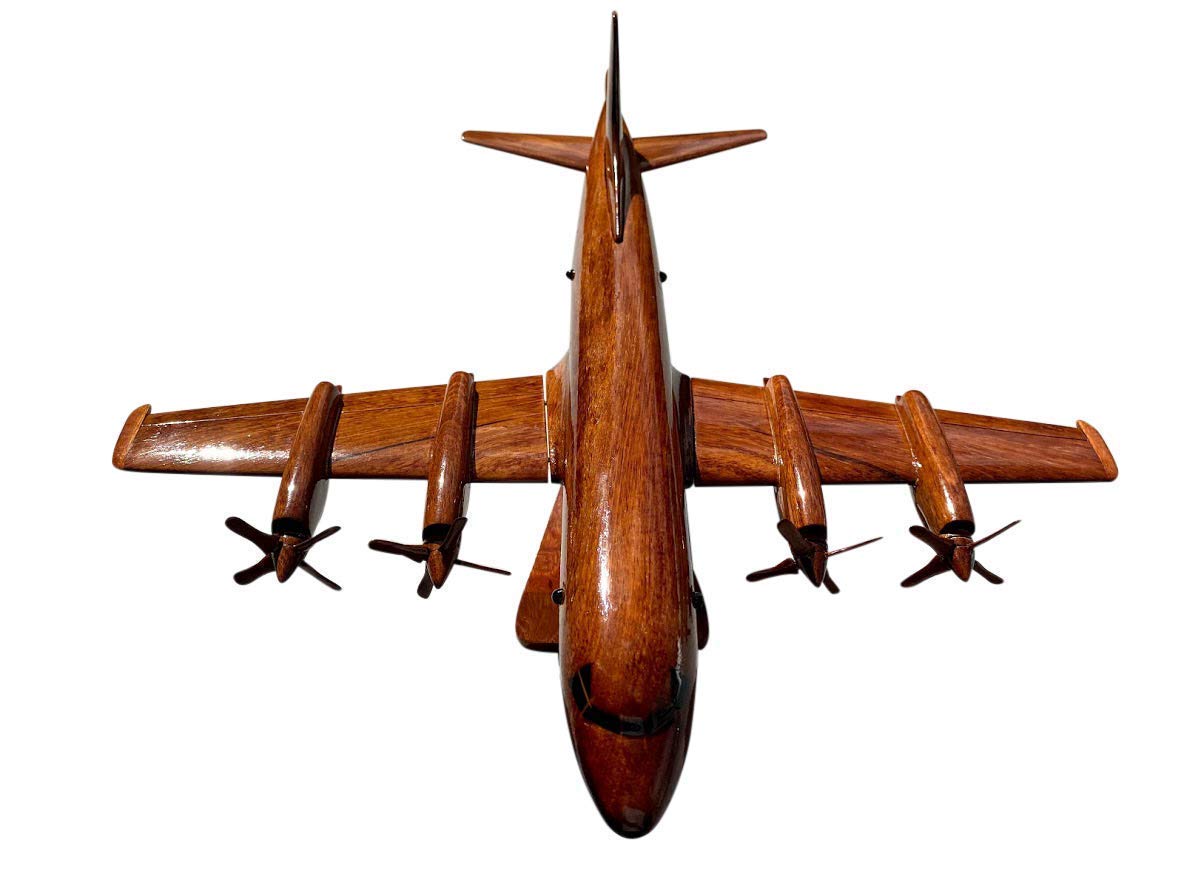P3 Orion Mahogany Wood Desktop Airplane Model - Handcrafted Wooden Aircraft Display for Office Desk, Home Decor & Aviation Enthusiasts - Perfect Gift for Collectors & Pilots