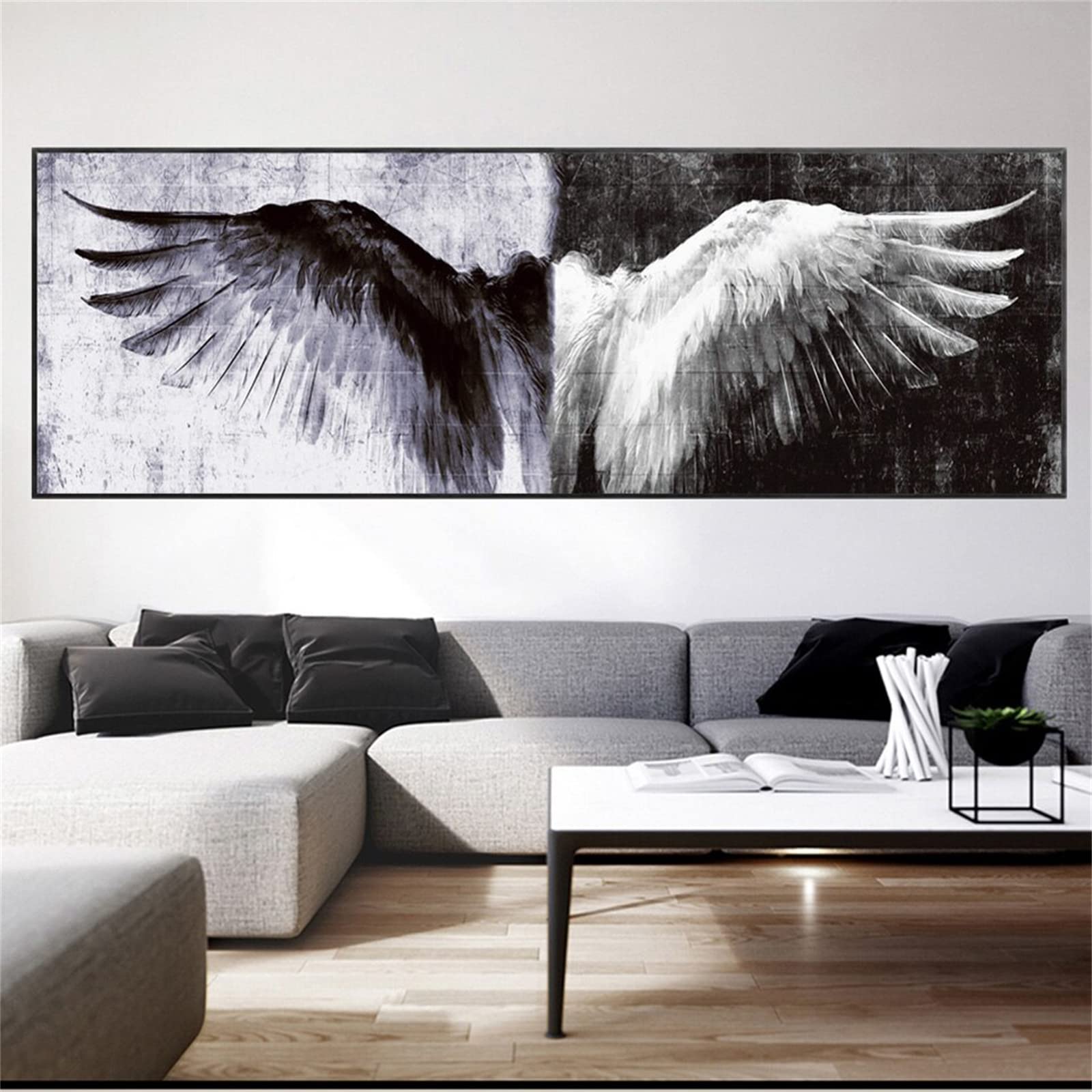 Sanlok 5D Diamond Painting Kit - Vintage Angel Wings Design, Large DIY Diamond Art for Adults & Kids (20x39 inch/50x100cm) - Crystal Rhinestone Wall Decor for Living Room, Bedroom & Home Decoration