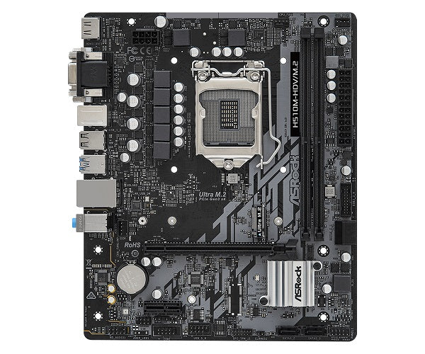 ASRock H510M HDV M.2 mATX Motherboard - Intel LGA 1200 Socket for 11th/10th Gen CPUs - Supports DDR4, PCIe 3.0, USB 3.2 - Perfect for Gaming PC, Home Office & Budget Builds