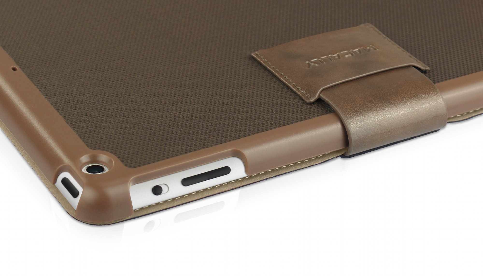 Macally Bookstand Case with Stand Function for iPad Air (5th/4th Gen) - Adjustable Viewing Angle, Protective Cover, Lightweight Design - Perfect for Reading, Watching Movies & Working (Brown, Model 18026)