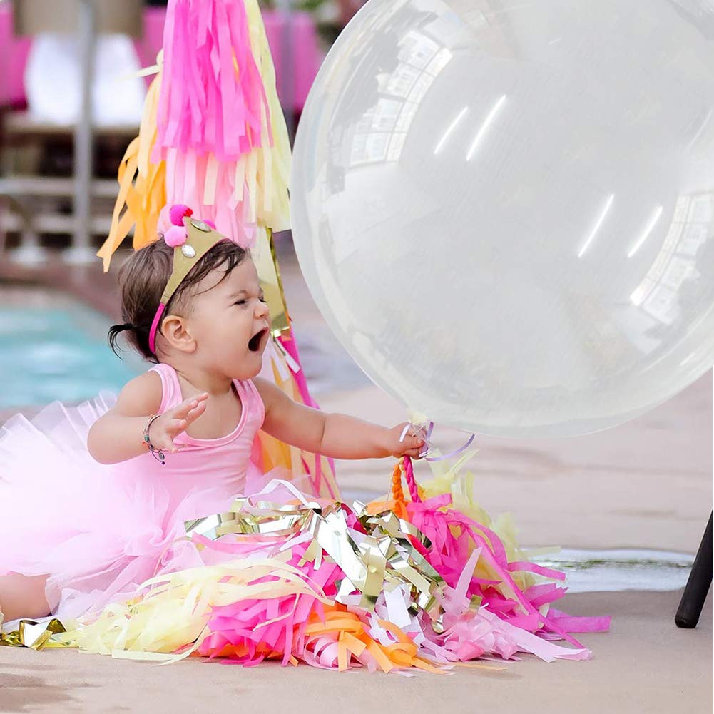 BEISHIDA 36 Inch Clear Transparent Large Latex Balloons - Giant Bobo Balloons for Wedding, Birthday, Baby Shower Party Decorations (5-Pack) - Perfect for Balloon Garlands, Arches, Ceiling & Backdrop Displays