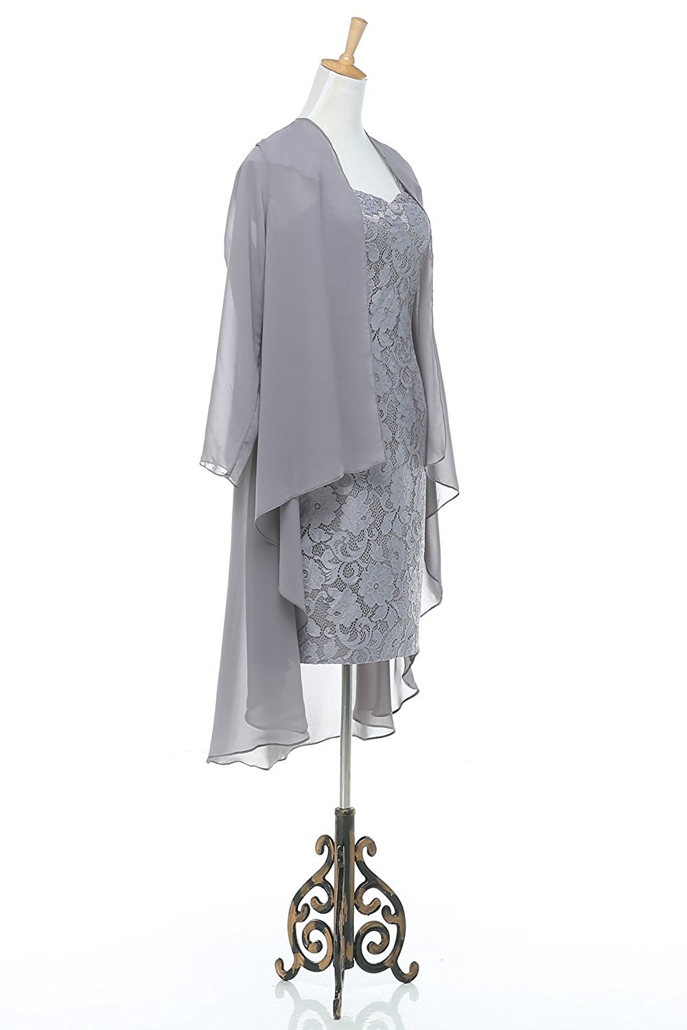 Elegant 3/4 Sleeve Lace Chiffon Mother of the Bride Dress - Khaki Formal Evening Gown Size 26W for Weddings, Receptions & Special Occasions