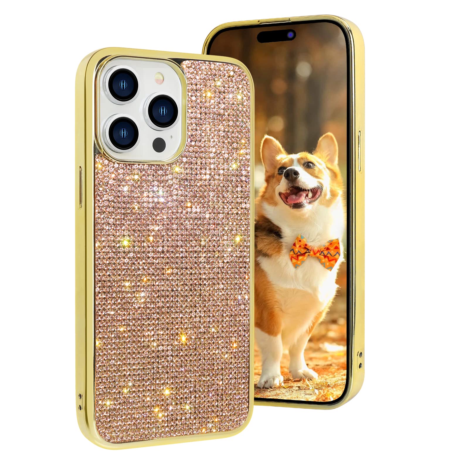 LUVI Fusicase for iPhone 11 Pro Max - Diamond Bling Glitter Rhinestone Case with Electroplate Bumper, Luxury Protective Cover for iPhone 11 Pro Max - Perfect for Parties, Weddings, and Special Occasions