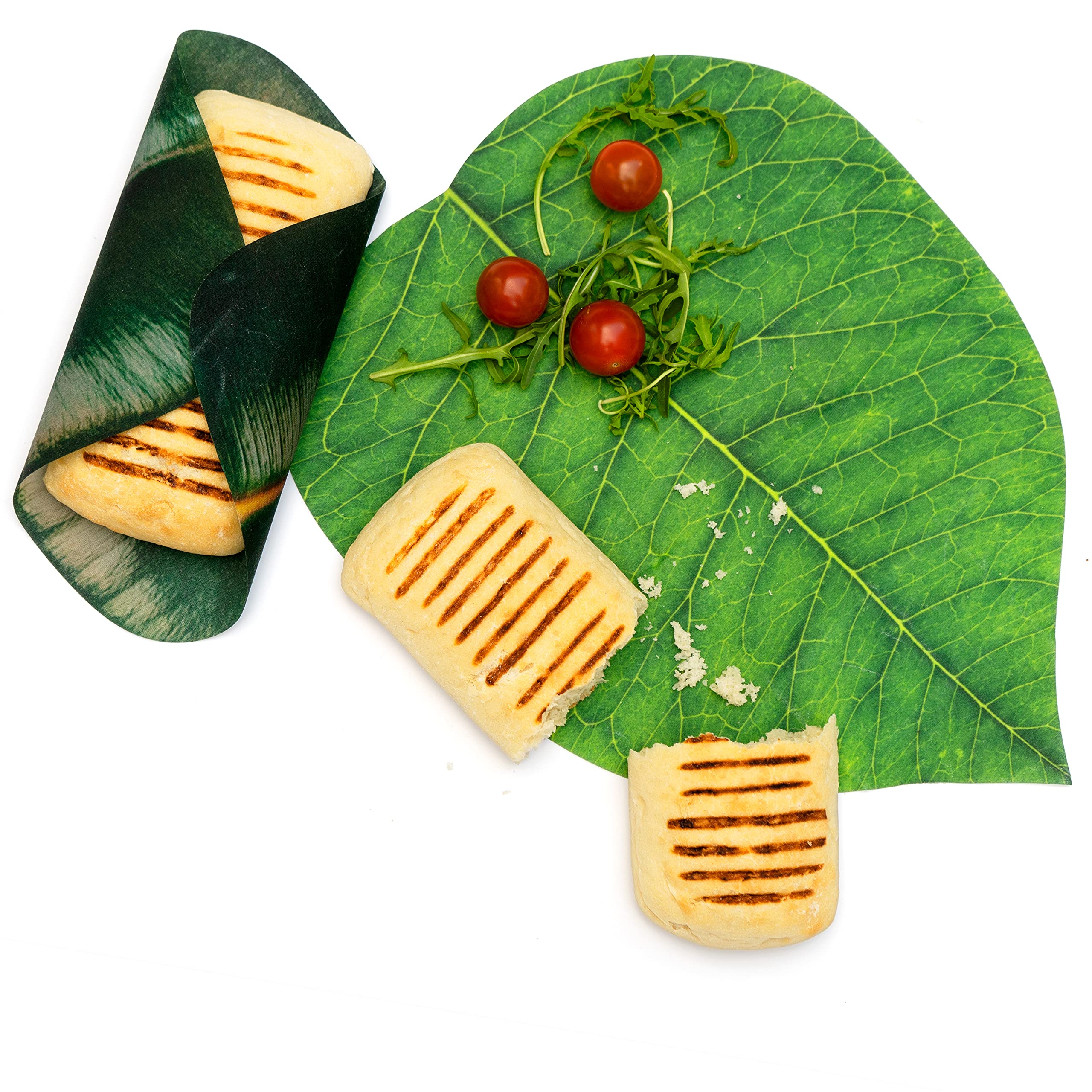 Eco-Friendly Beeswax Food Wraps - Reusable Leaf-Shaped Food Storage Covers for Kitchen & Pantry Organization | Sustainable Alternative to Plastic Wrap for Sandwiches, Fruits & Leftovers