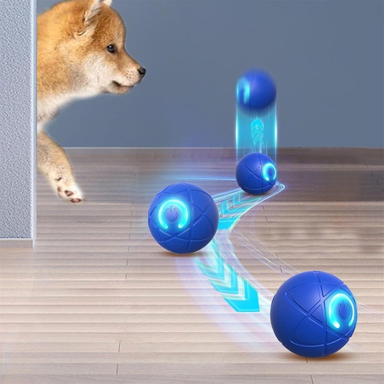 2025 Interactive Shake Ball Dog Toy - Automatic Motion-Activated Chew Toy for Small, Medium & Large Dogs (Orange & Blue) - Perfect for Playtime, Training & Teeth Cleaning