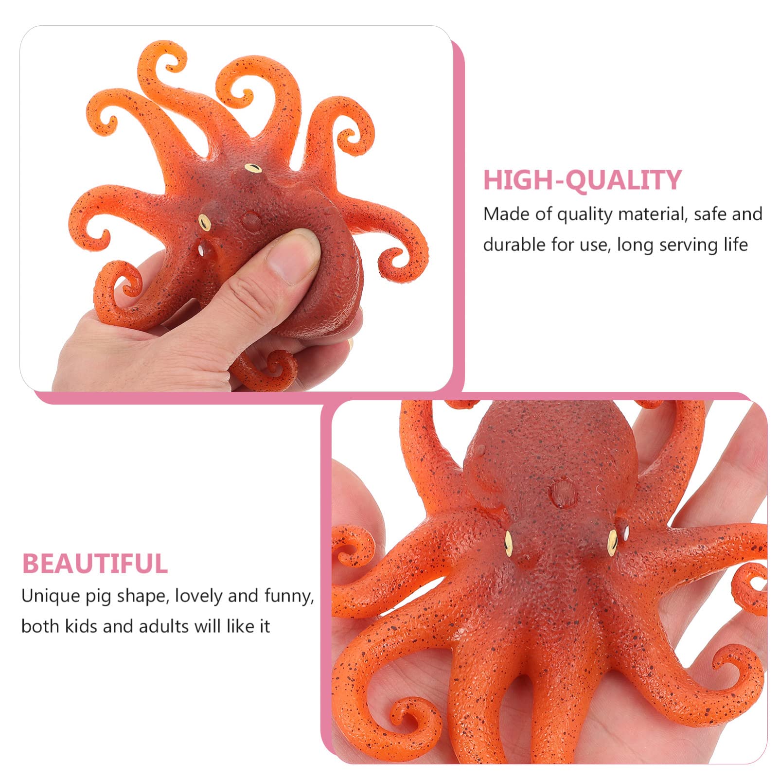 Lifelike Octopus Squeeze Stress Relief Toy - Soft Mochi Animal Sensory Fidget Toy for Anxiety, ADHD & Relaxation - Cute Cartoon Desk Decor & Gift for Kids & Adults