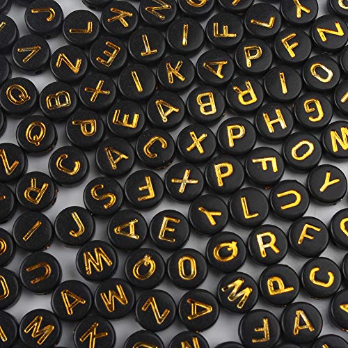 1200pcs black gold letter