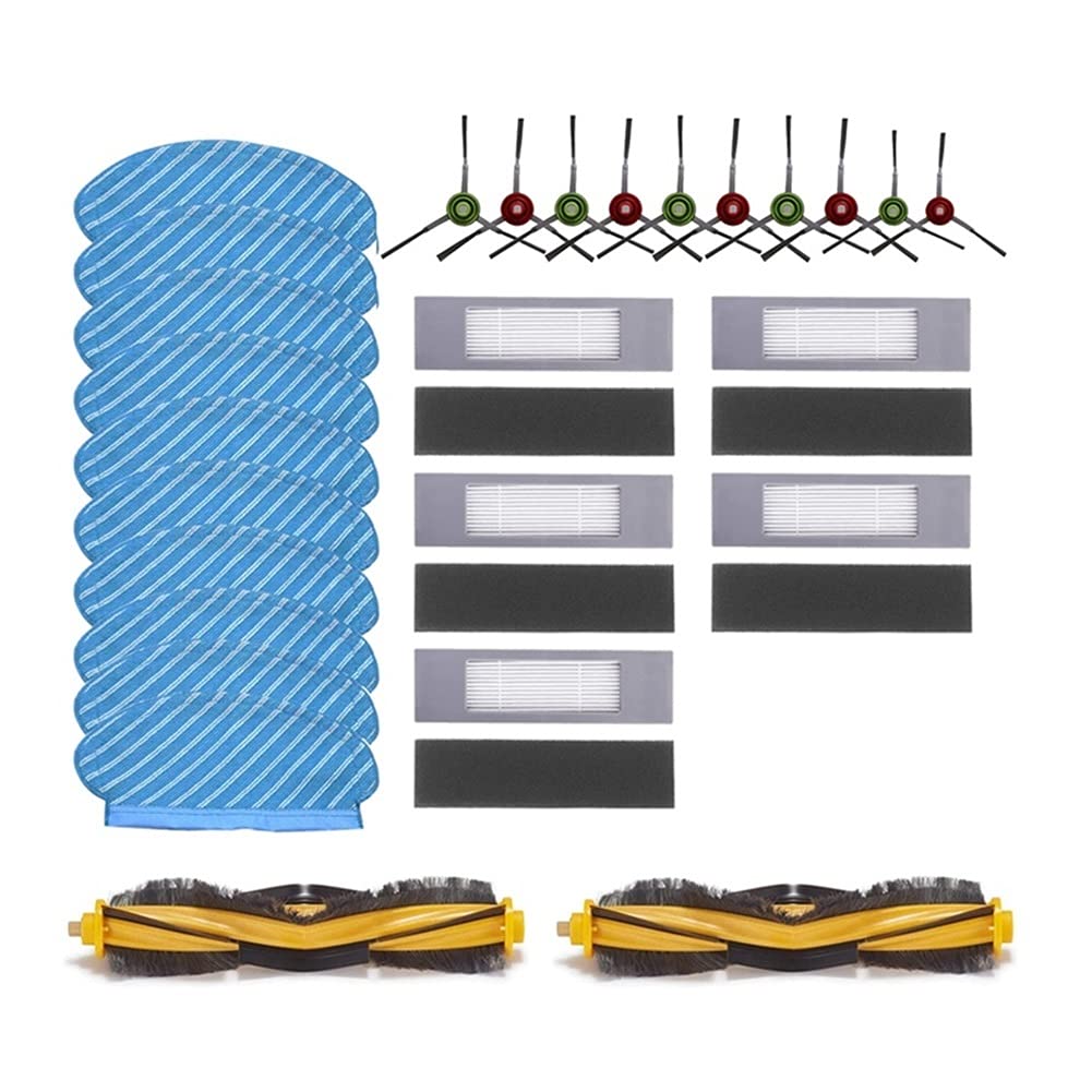 Ecovacs DEEBOT OZMO 950 920 Replacement Parts Kit - HEPA Filter, Main Brush & Side Brushes for Robot Vacuum Cleaner | Yellow Blue Accessories | Perfect for Pet Hair & Hardwood Floor Cleaning