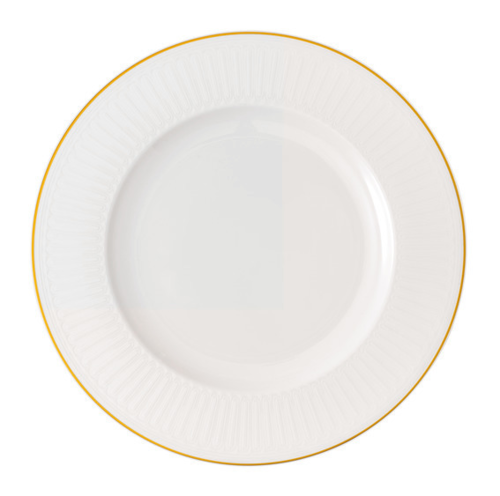 Villeroy & Boch Chateau Sepfontaines 8.8 Inch Fine Porcelain Dinner Plate - Elegant White with 20 Carat Gold Trim, Set of 6 - Perfect for Formal Dining, Wedding Registry & Luxury Table Setting