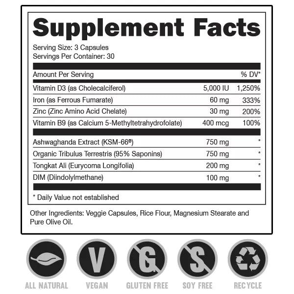 Bucked Up RUT 90 Capsules - Natural Energy & Focus Supplement for Workout, Gym & Daily Performance - Boost Stamina & Mental Clarity