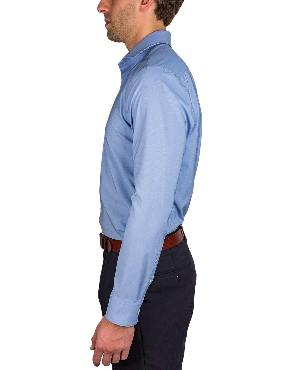 Perry Ellis Men's Non-Iron Travel Dress Shirt - Wrinkle-Free Tech Fabric for Business & Casual Wear - Perfect for Office, Travel & Formal Occasions