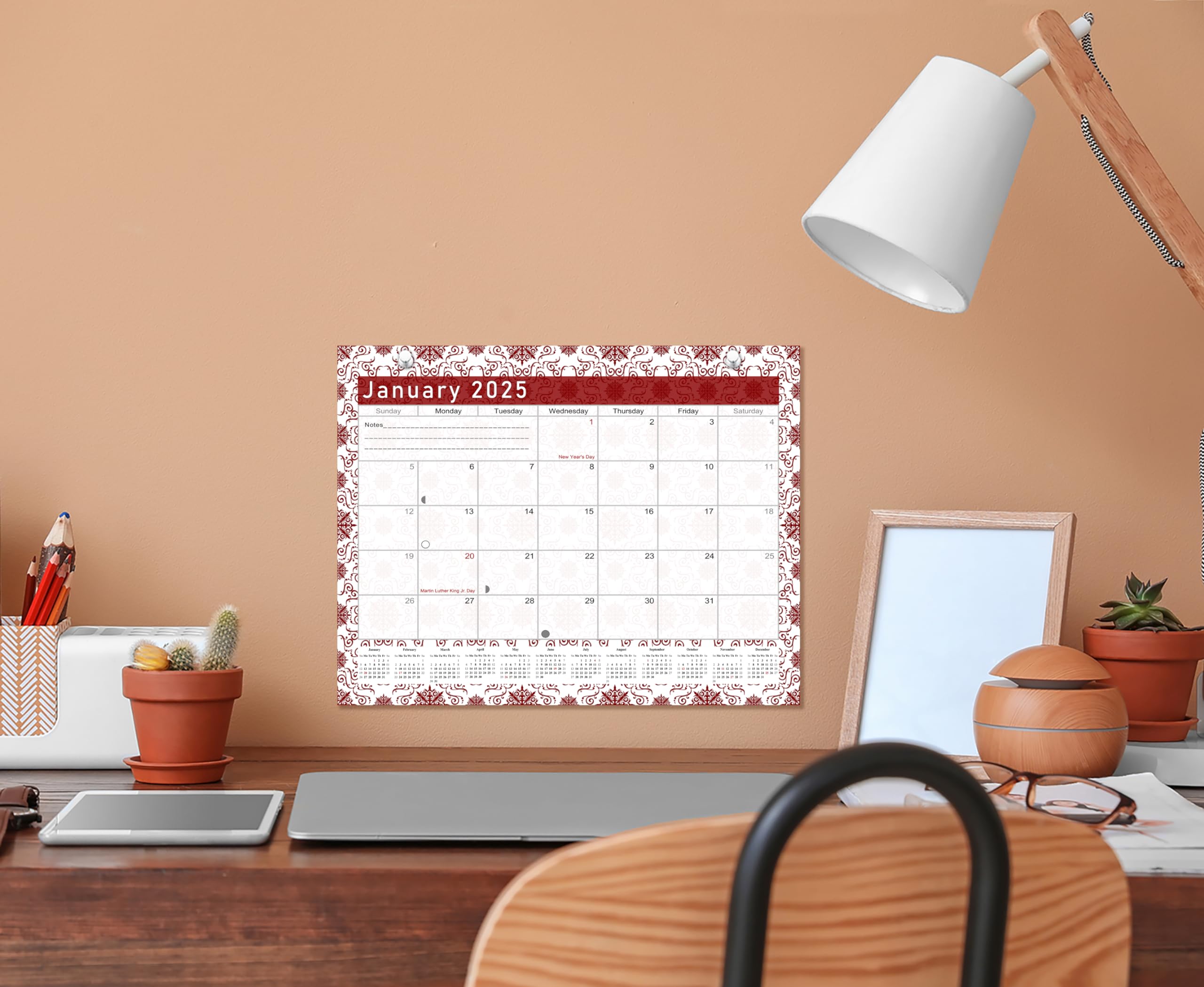 2025 Monthly Magnetic & Desk Calendar - 12-Month Wall & Desktop Planner with Stickers - Perfect for Office, Home & School Organization (Edition #14)