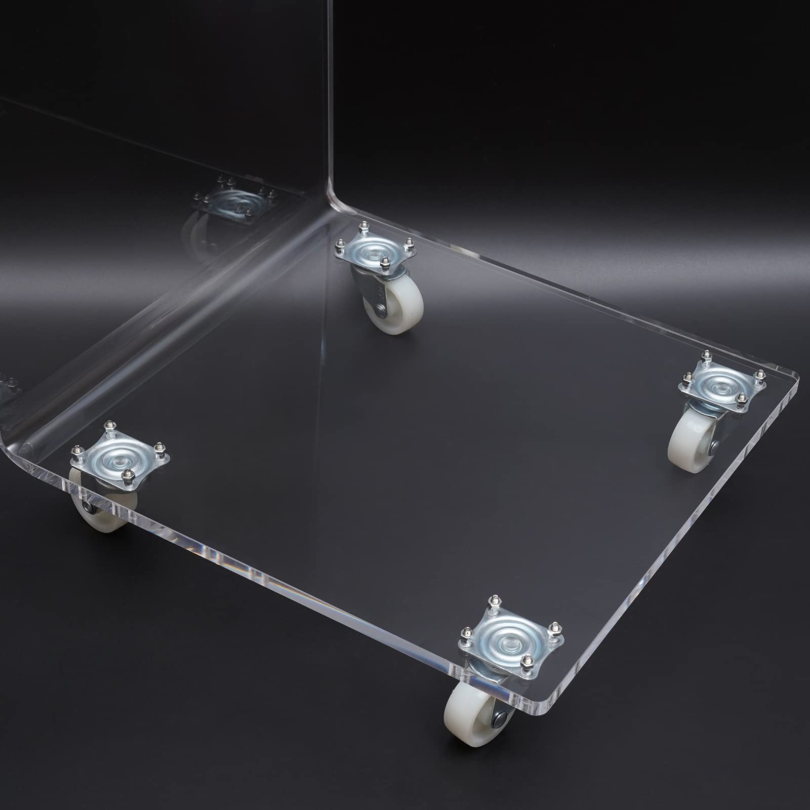 Gdrasuya10 Clear Acrylic C-Shaped End Table with 4 Wheels - 13x15x23 Inch Multifunctional Rolling Side Table for Bedroom, Living Room & Office - Perfect as Bedside Table, Snack Table or Sofa Desk