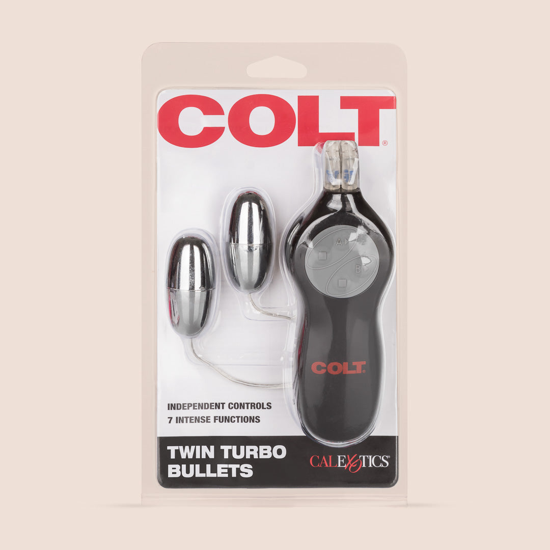 COLT® Twin Turbo Bullets - 7 Function Powerful Bullet Vibrator for Women, Couples & Solo Play | Waterproof, Rechargeable & Ultra Quiet Personal Massager for Sensual Pleasure & Relaxation
