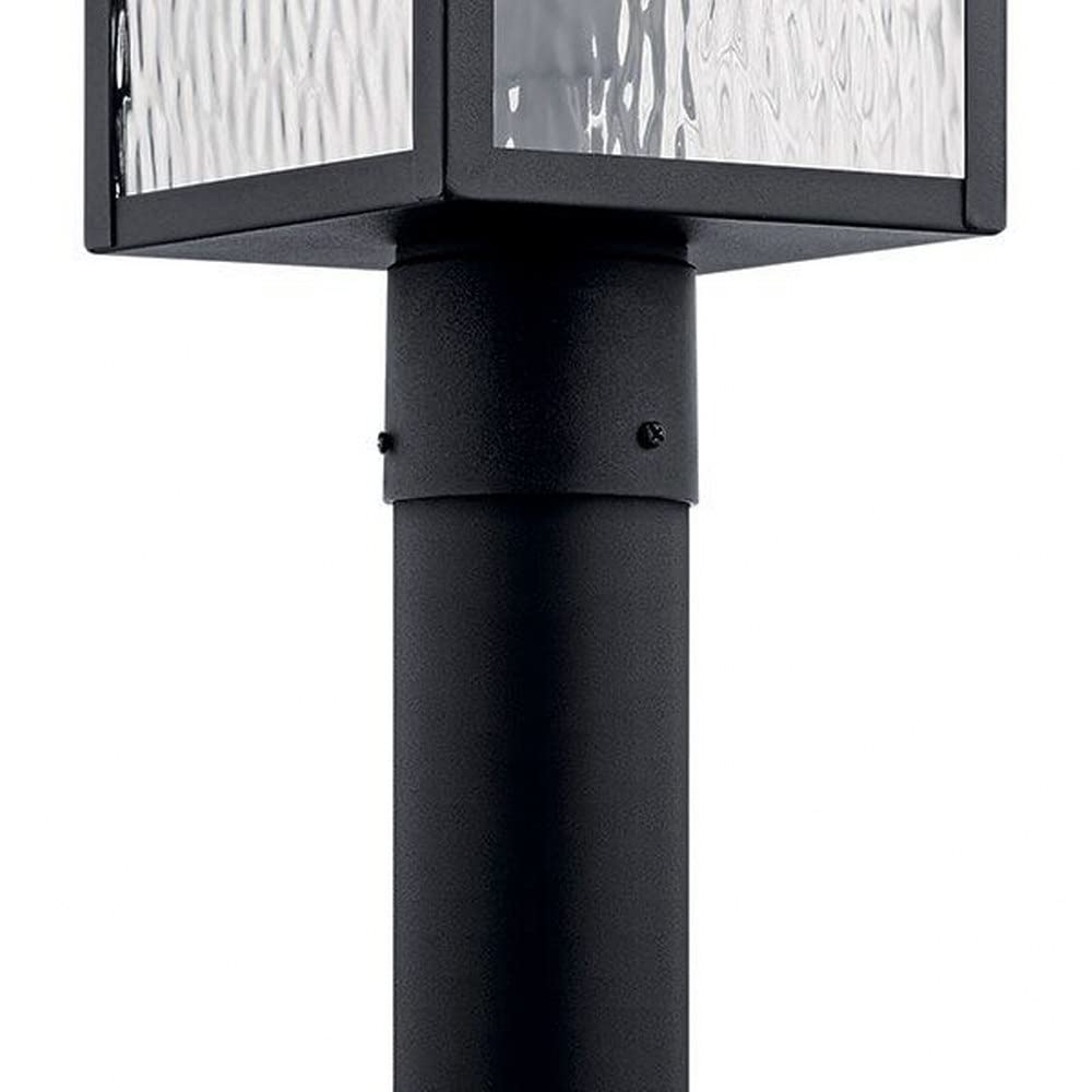 Kichler Capanna 18.25 Inch Black Textured Outdoor Post Light with Clear Water Glass - Perfect for Porch, Patio, Garden & Pathway Lighting