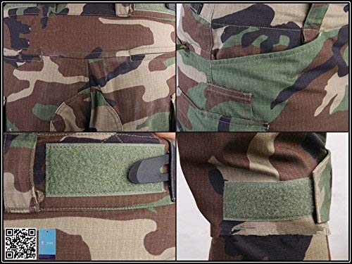 Men's Tactical BDU Pants Gen3 - Paintball, Airsoft & Hunting Combat Pants with Knee Pads (Woodland Camo) - Durable Outdoor Military Pants for Tactical Training, Airsoft Games & Hunting Adventures