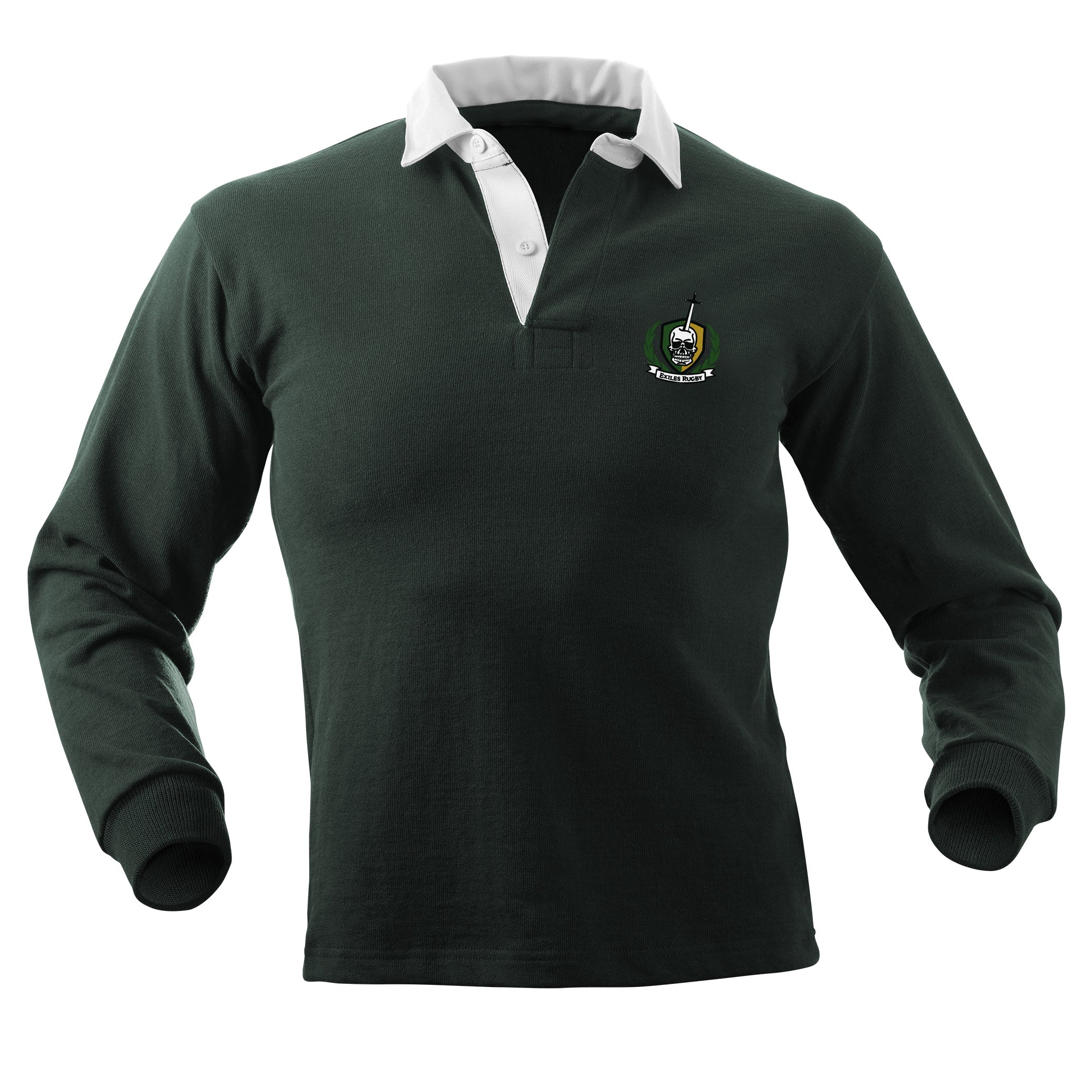 Exiles RFC Solid Traditional Rugby Jersey - Men's Classic Rugby Shirt for Training & Matches - Breathable & Durable Sports Apparel for Rugby Enthusiasts