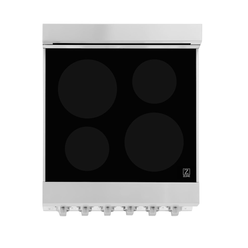 ZLINE 24 Inch 2.8 Cu Ft Stainless Steel Induction Range with 4-Element Cooktop & Convection Oven - Perfect for Modern Kitchens, Home Chefs & Entertaining (RAIND 24)