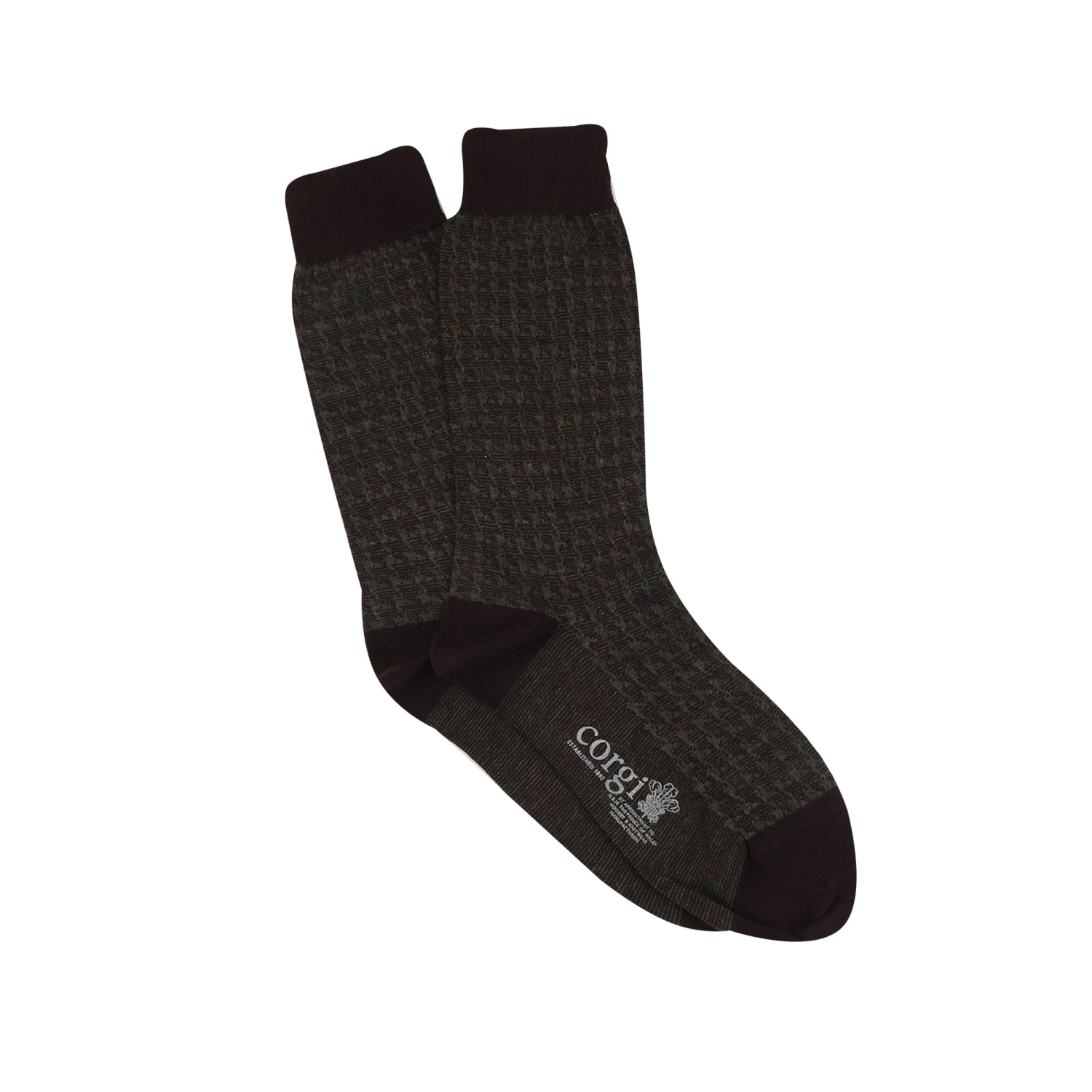 Premium Men's Houndstooth Pattern Merino Wool Dress Socks - Soft & Breathable Formal Socks for Business, Office & Wedding Attire