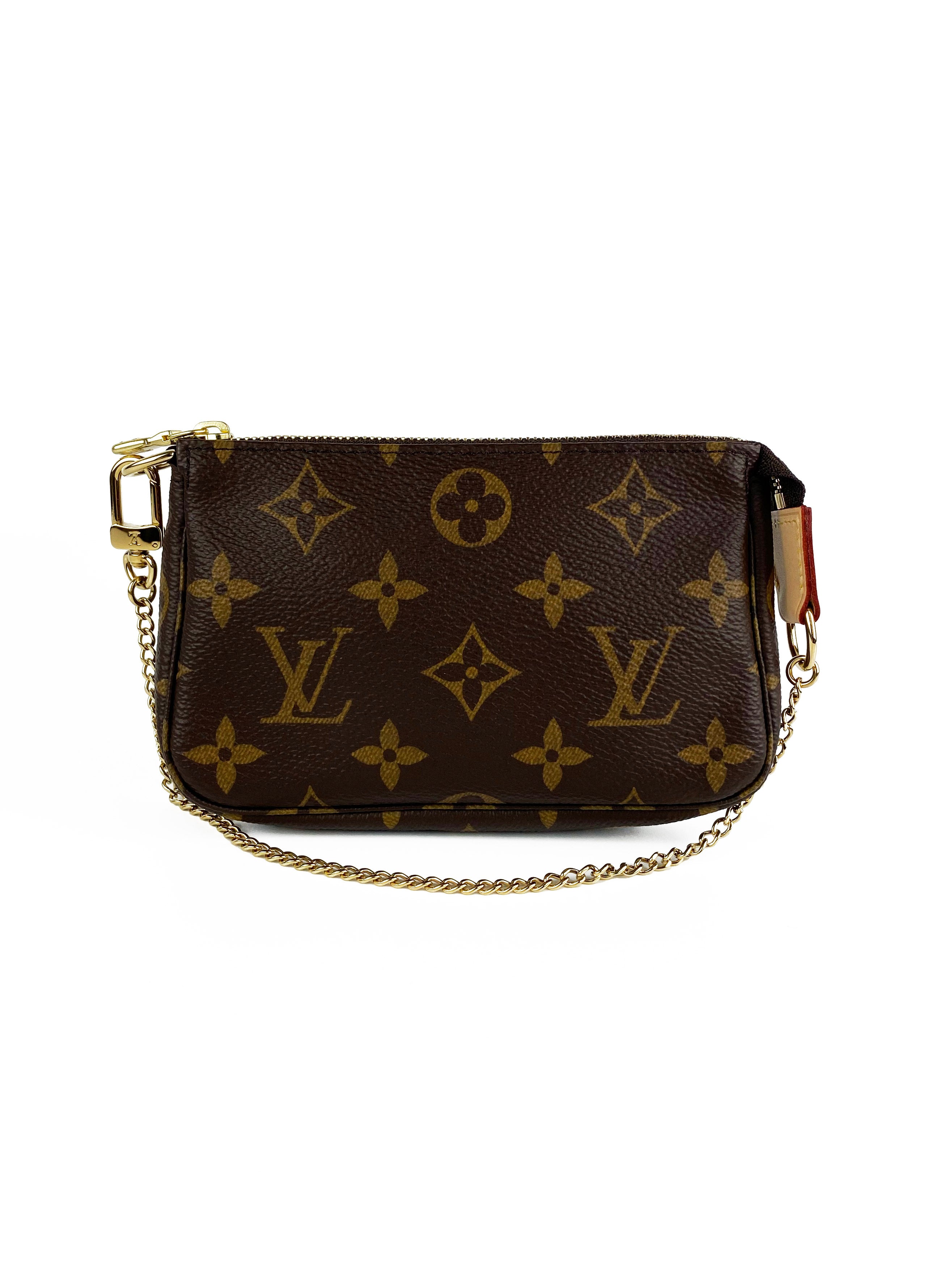 Authentic Louis Vuitton Monogram Mini Pochette Accessories Bag - Luxury Crossbody Clutch for Women, Perfect for Parties, Travel & Everyday Use